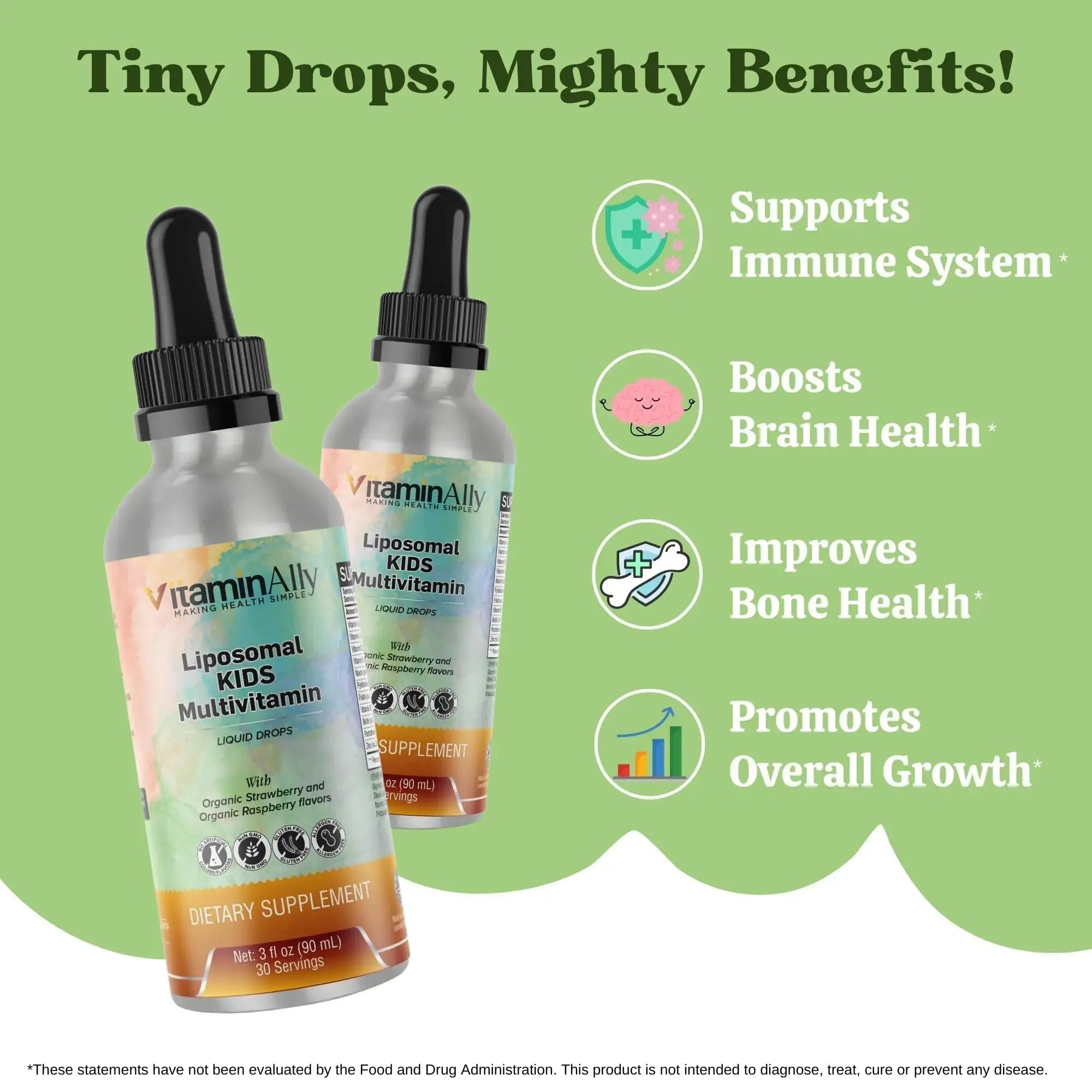 Vitaminally Liposomal Kids Liquid Multivitamin | Non-GMO | Clean | Sugar Free | Gluten Free | Organic Berry Flavors | Vitaminally Au supplements
