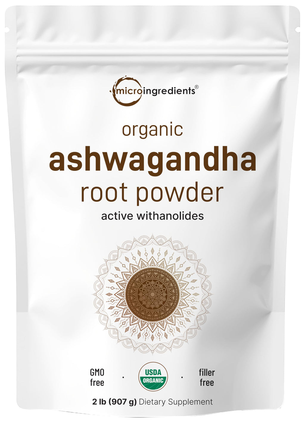 Micro Ingredients Organic Ashwagandha Root Powder | 2 Pound, No Filler, No Additives, Highly Purified | Active Withanolides, Adaptogenic Ayurvedic Herbal Supplements, Gluten Free, India Origin Micro Ingredients Au supplements