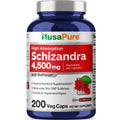 NusaPure Schizandra Berries 20:1 Extract, 225 mg Equivalent to 4500mg, 200 Vegan Capsules (Non-GMO, Bioperine) NusaPure Au supplements