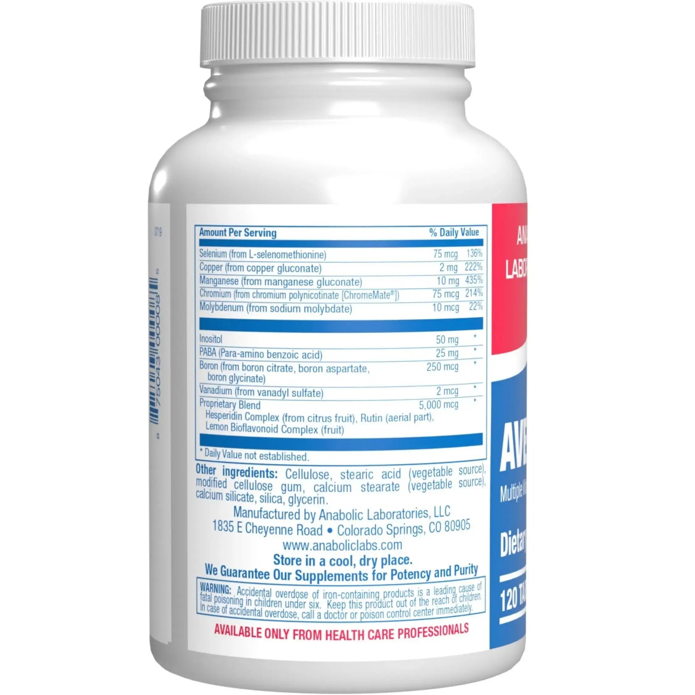 30-in-1 Adult Multivitamin with Iron - Antioxidant Rich Over 50 Multivitamin for Women and Men with Vitamins A C D E B Complex Zinc Magnesium Anabolic Laboratories Au supplements