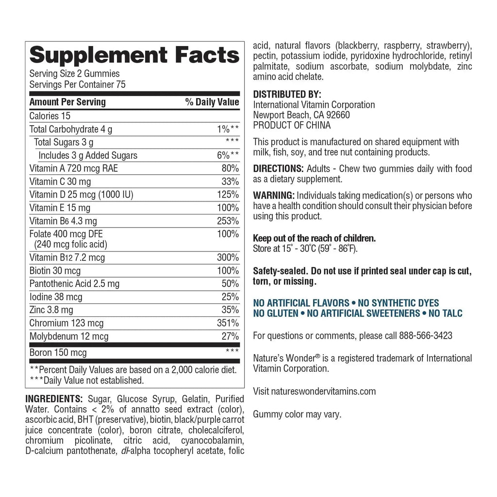 Nature's Wonder Men's Multivitamin Gummies, Supports Immune Health, Energy, Metabolism and Muscles with Vitamins A,C,D,B6,B12 Nature's Wonder Au supplements