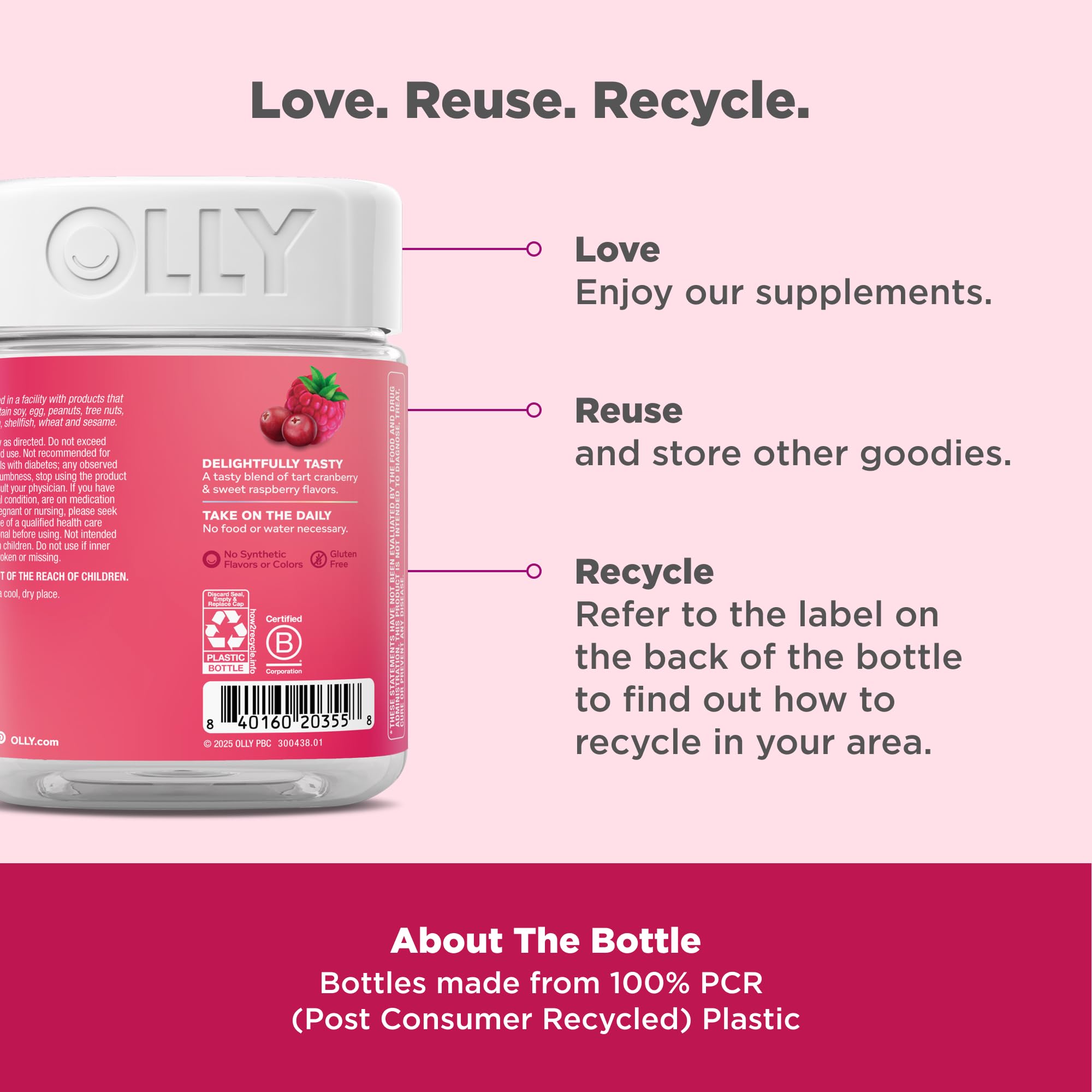 OLLY Period Hero Gummies, PMS Support Supplement,* Chasteberry, Vitamin B6, Calcium, Cran-Raspberry Flavor, 30 Day Supply - 60 Count OLLY Au supplements