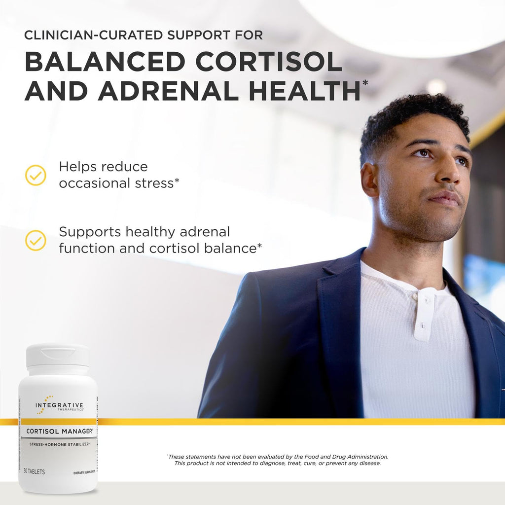 Integrative Therapeutics Cortisol Manager - Balance Cortisol & Support Relaxation for Restful Sleep* - Includes Ashwagandha & L-Theanine for Confidence with Less Stress