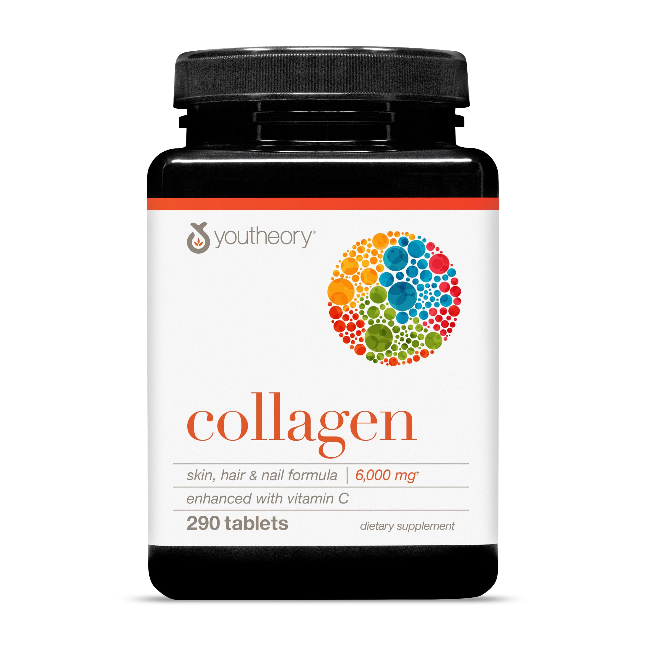 Youtheory Advanced Collagen - 6,000 mg Hydrolyzed Collagen Peptides - Includes Antioxidants & Contains Vitamin C - Hair Growth, Nails, Joint Health & Bone Support