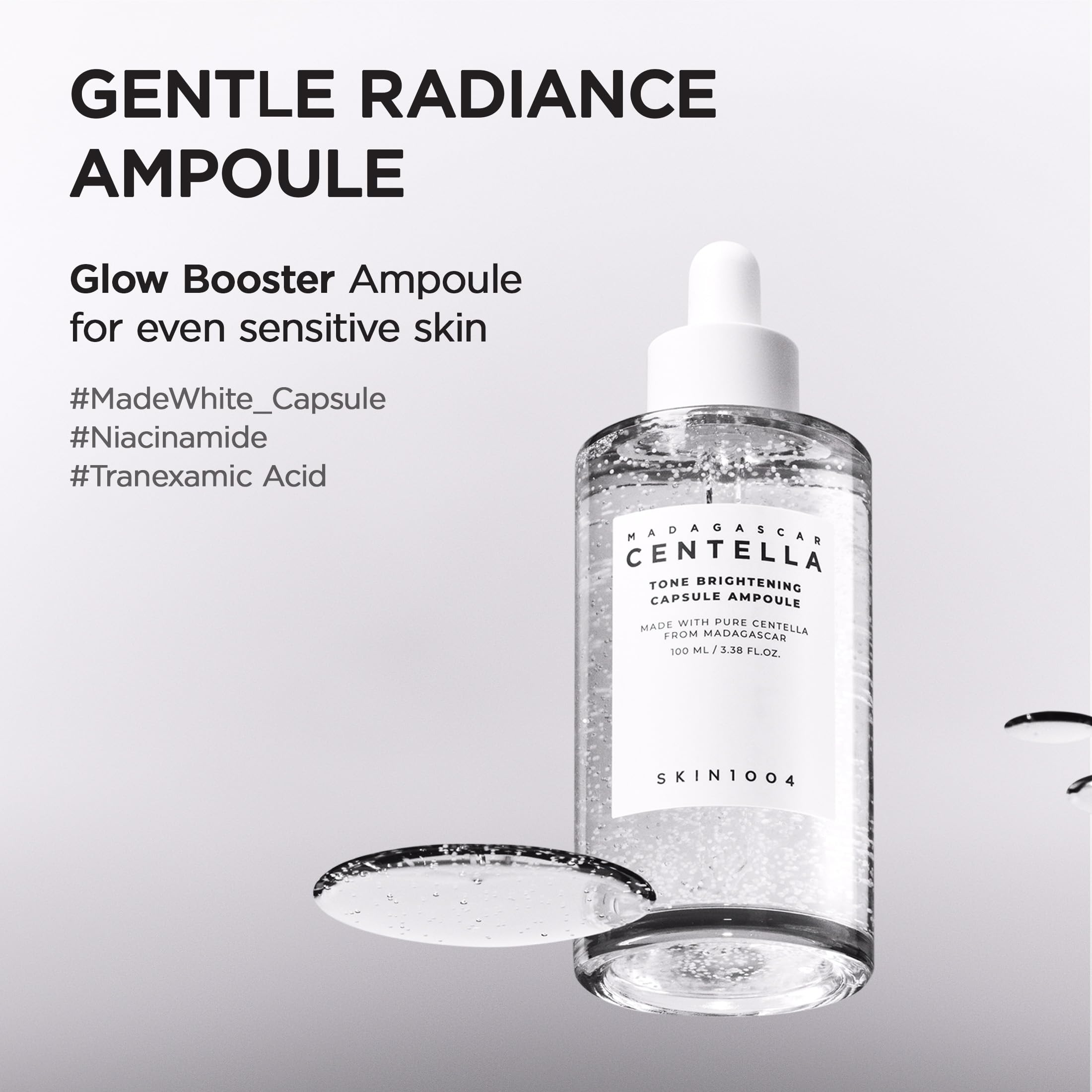 SKIN1004 Tone Balancing Capsule Ampoule, Niacinamide & Centella Serum for Face, Korean Hydrating Facial Serum for Unevne Skin Tone