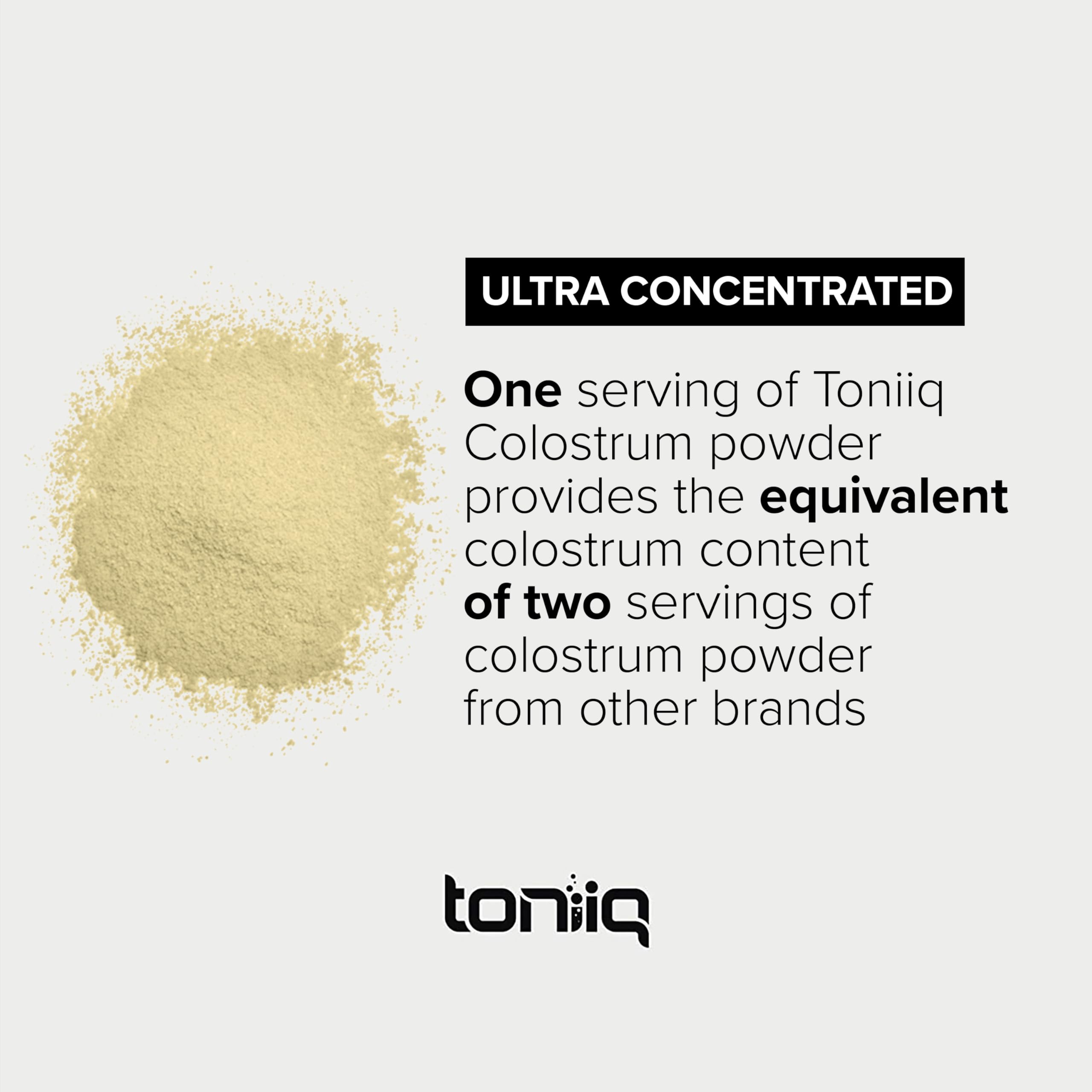 Ultra High Strength Bovine Colostrum Powder - 50% IgG - 2,000mg per Serving - Third Party Tested for Potency - Supports Immune, Gut, and Skin Health - 30 Servings -Premium Bovine Colostrum Supplement Toniiq Au supplements