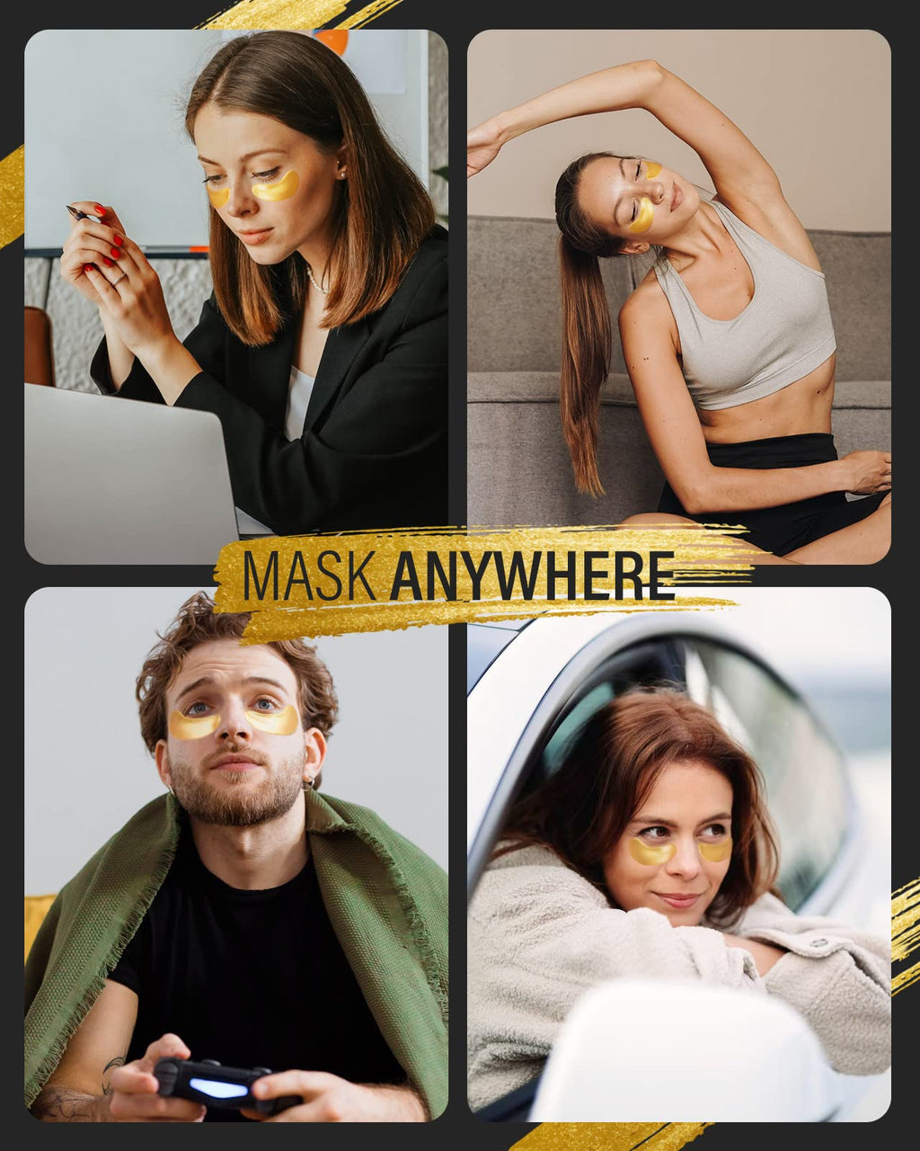 Maskiss 24k Gold Under Eye Patches (25 Pairs), eye mask, Collagen Skin Care Products