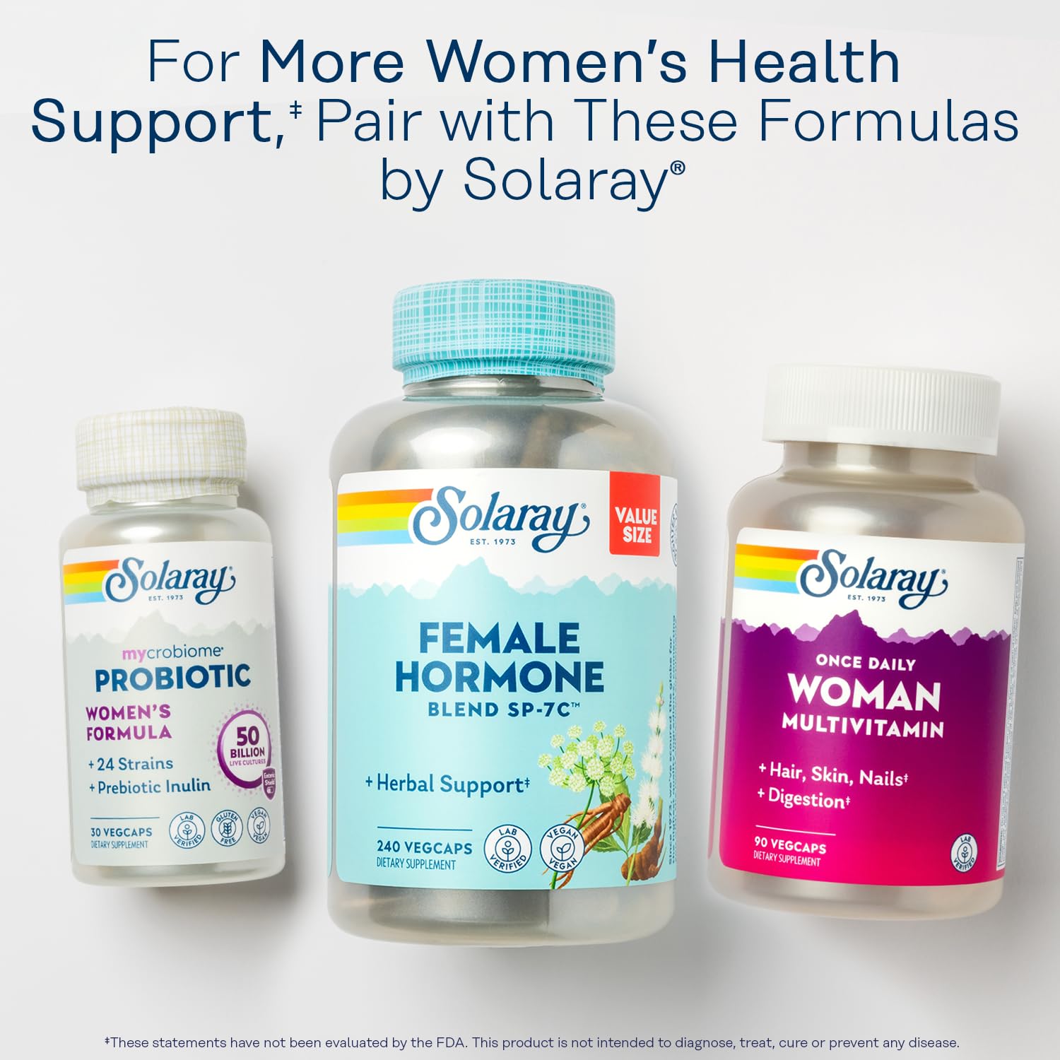 SOLARAY PhytoEstrogen Menopause Supplements with Wild Yam, Black Cohosh and Dong Quai - Phyto Estrogen Pills for Perimenopause and Menopause Support, Vegan, 60-Day Guarantee, 60 Servings, 240 VegCaps SOLARAY Au supplements
