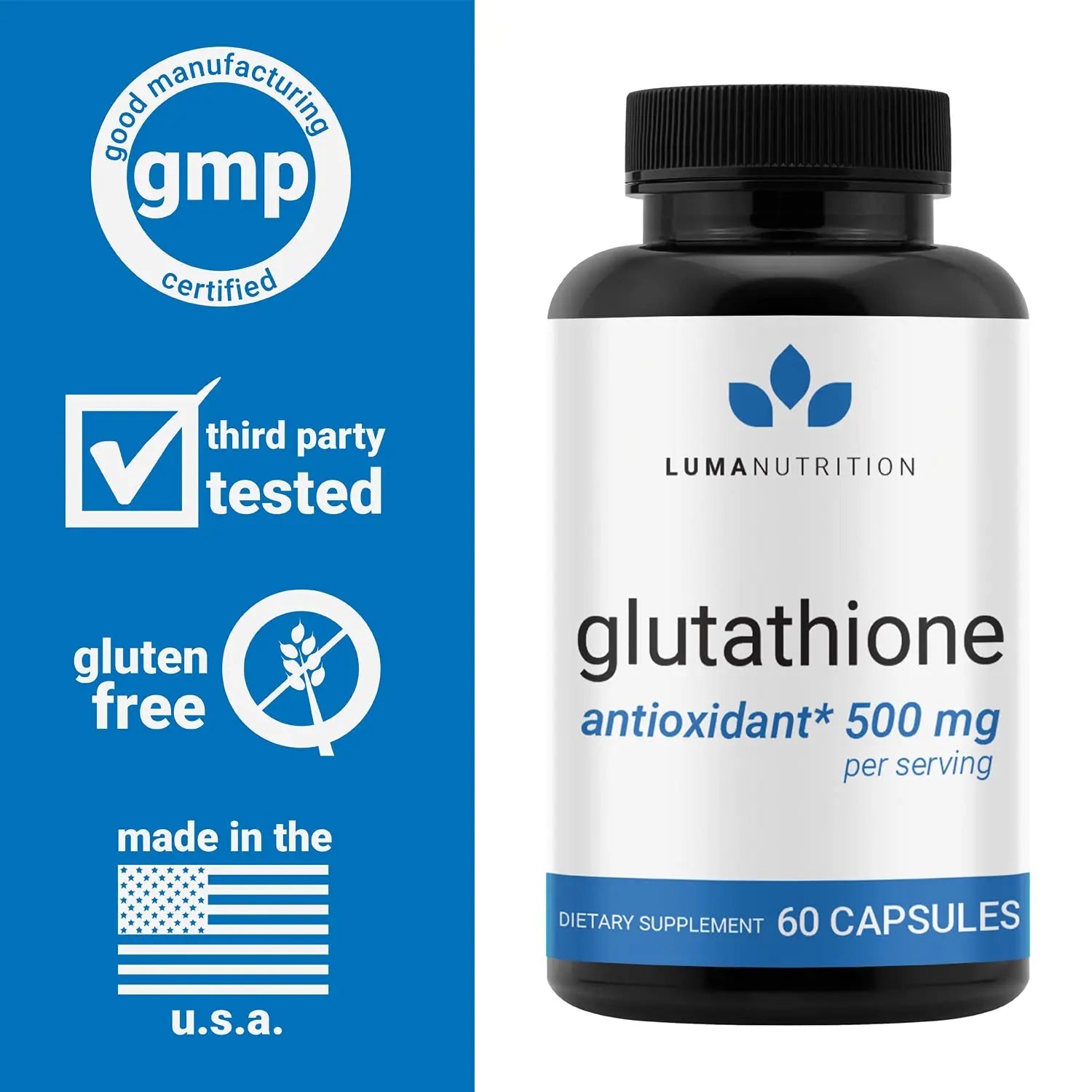Premium Glutathione - Reduced Glutathione 500mg - Glutathione Supplement - L-Glutathione Luma Nutrition Au supplements