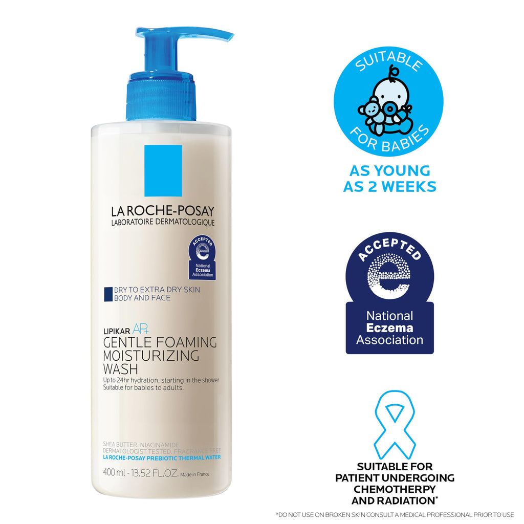 La Roche-Posay Lipikar AP+ Gentle Foaming Moisturizing Wash, Shea Butter + Niacinamide