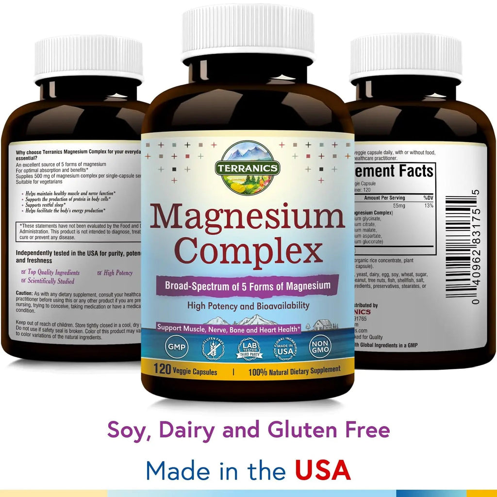 Terranics Magnesium Complex, Total 240 Capsules, Max Absorption, Glycinate, Citrate Terranics Au supplements