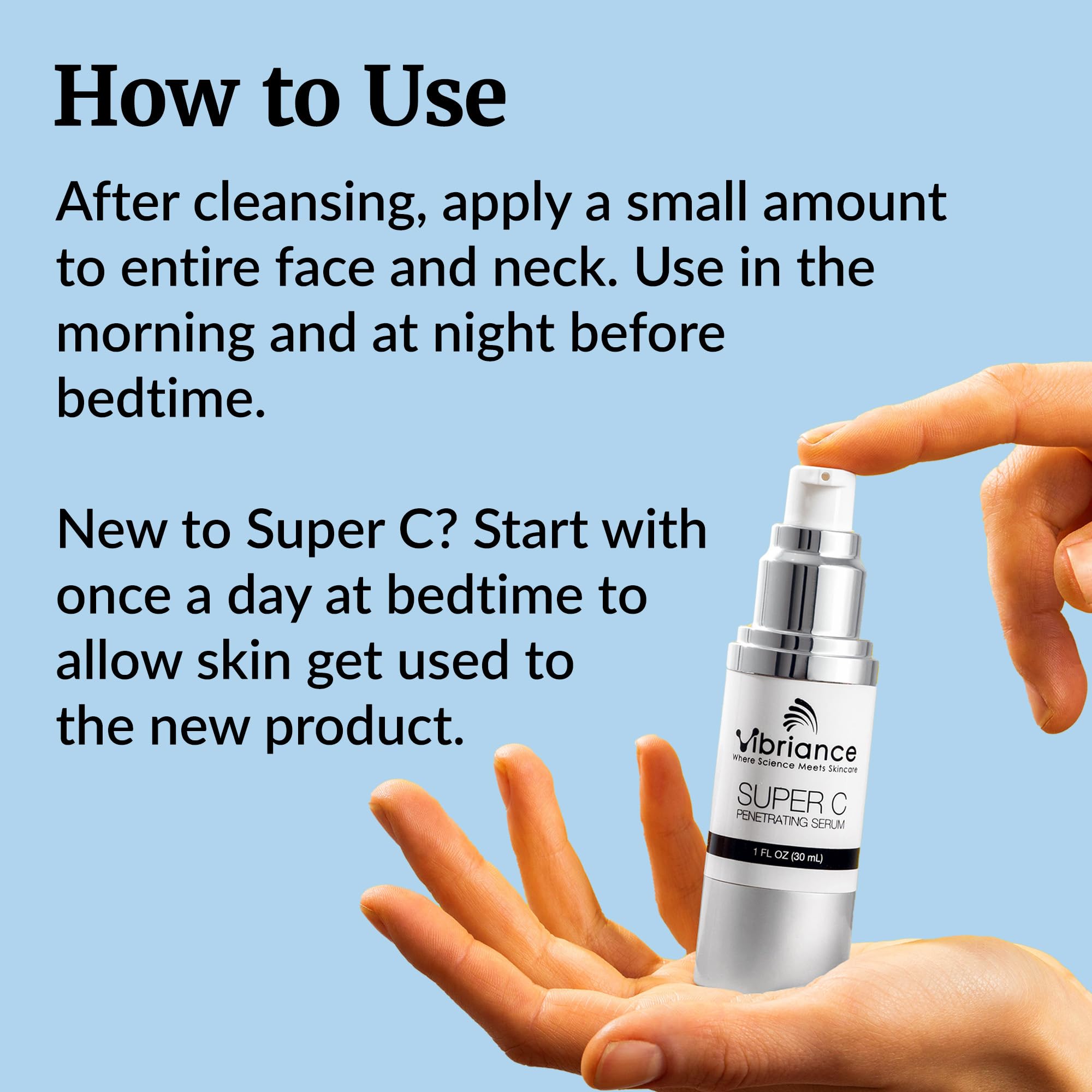 Vibriance Super C Serum for Mature Skin - All-in-One Vitamin Formula Hydrates, Firms,
