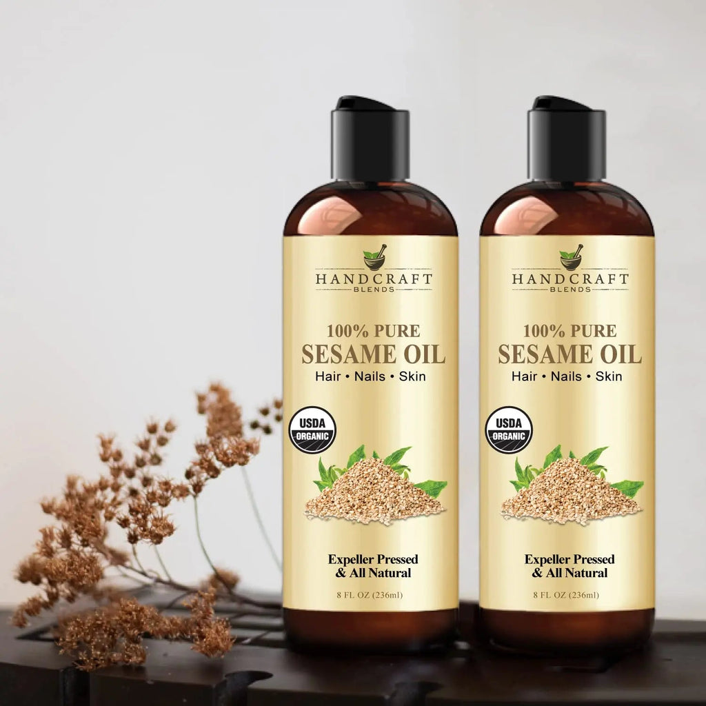 Handcraft Blends Organic Sesame Oil for Skin and Hair 8 oz - 100% Pure and Natural - Premium Handcraft Blends Au supplements