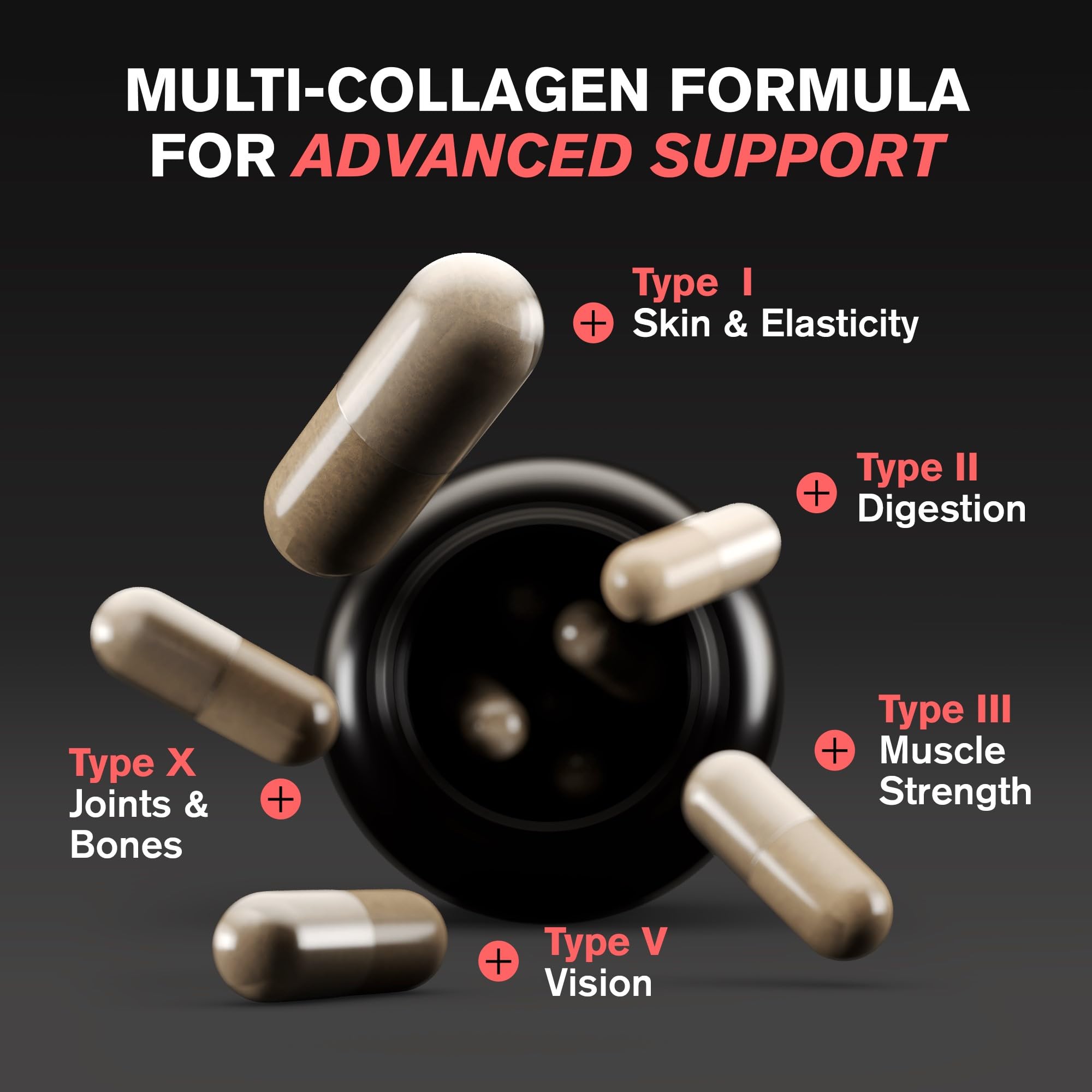 VitaRaw Collagen Pills 1800 mg - Multi Collagen Supplements (Types I, II, III, V & X) Grass Fed Non GMO Collagen Peptides Pills for Hair, Skin and Joints - Hydrolyzed Collagen Protein Powder VitaRaw Au supplements
