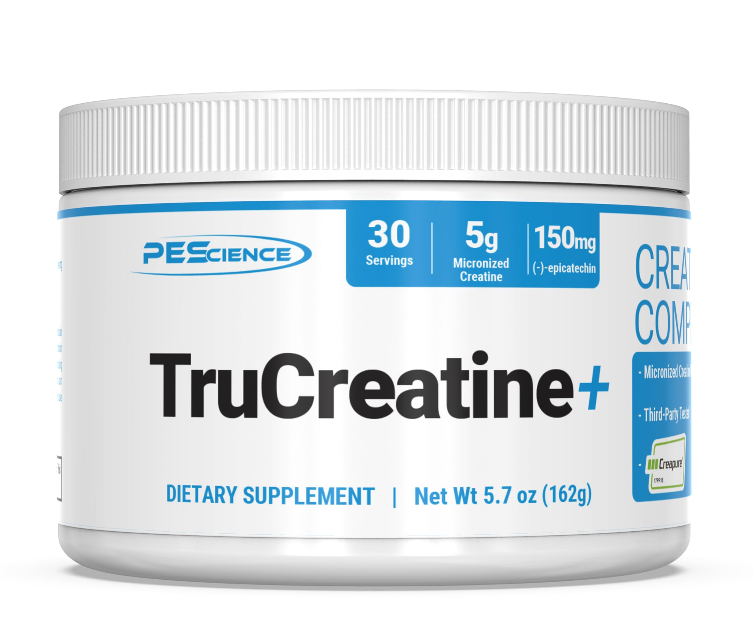 PEScience TruCreatine+ Creatine Monohydrate Powder Plus Epicatechin, Micronized Creapure Creatine for Women & Men, Supports Muscle Growth, Strength & Recovery, Cognition, 30 Servings, Unflavored PEScience Au supplements