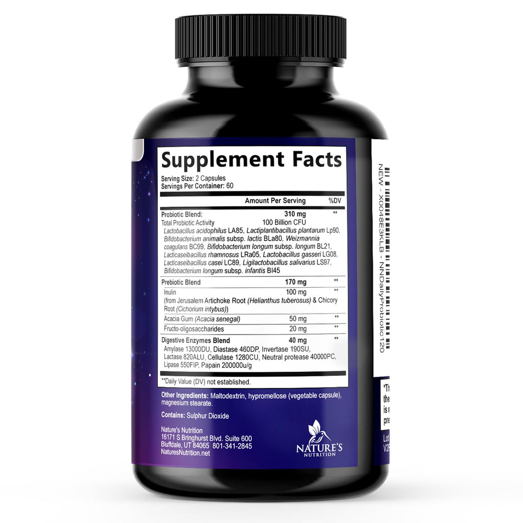 Probiotics 100 Billion CFU Per Serving - 10 Premium Strains + Prebiotics - Best Probiotic Supplement for Women & Men - Supports Immune, Digestive Health,