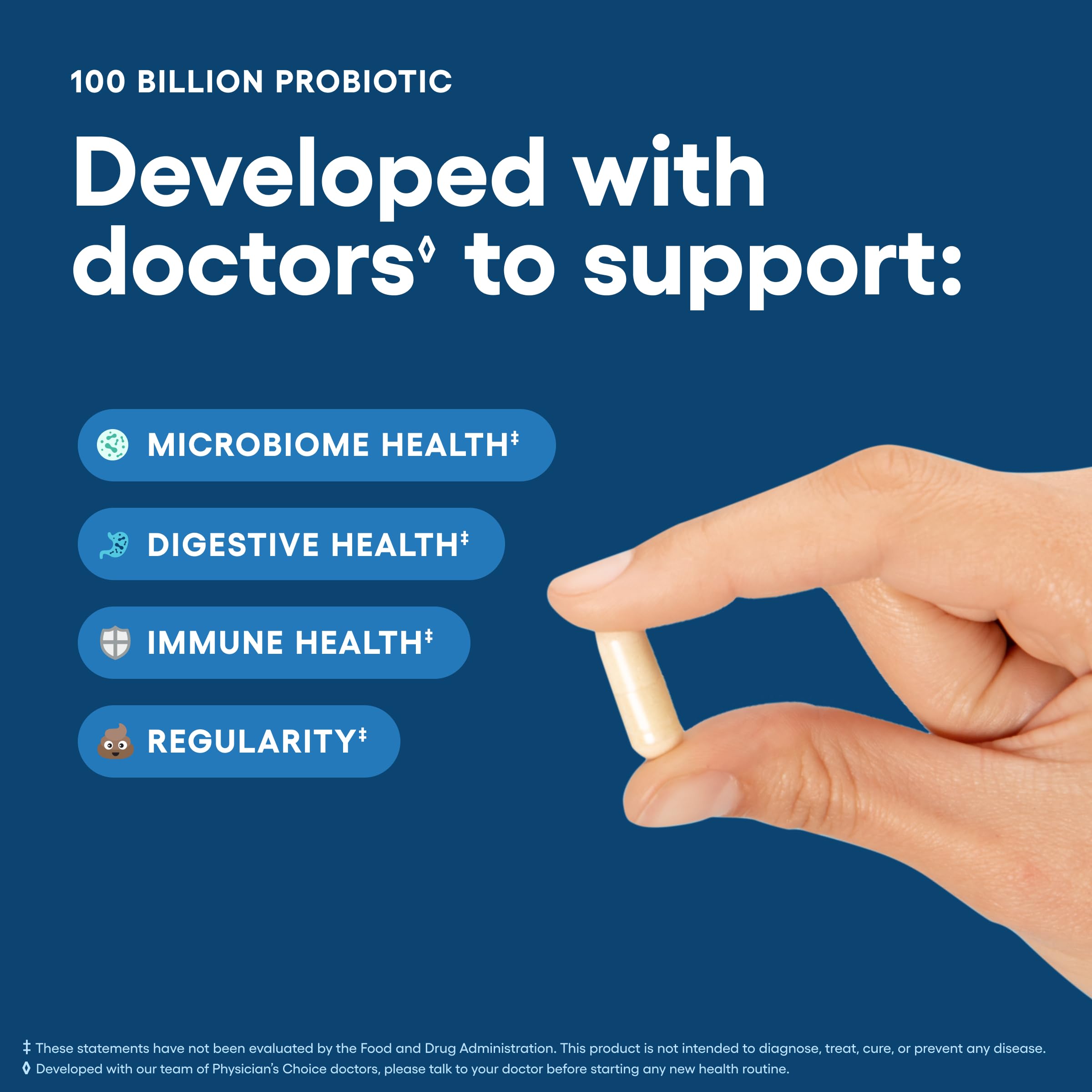 Physician's CHOICE 100 Billion Advanced Probiotic - 16 Strains + Organic Prebiotics - Digestive & Gut Health - Supports Occasional Constipation, Diarrhea, Gas & Bloating - Probiotics for Women & Men Physician's CHOICE Au supplements