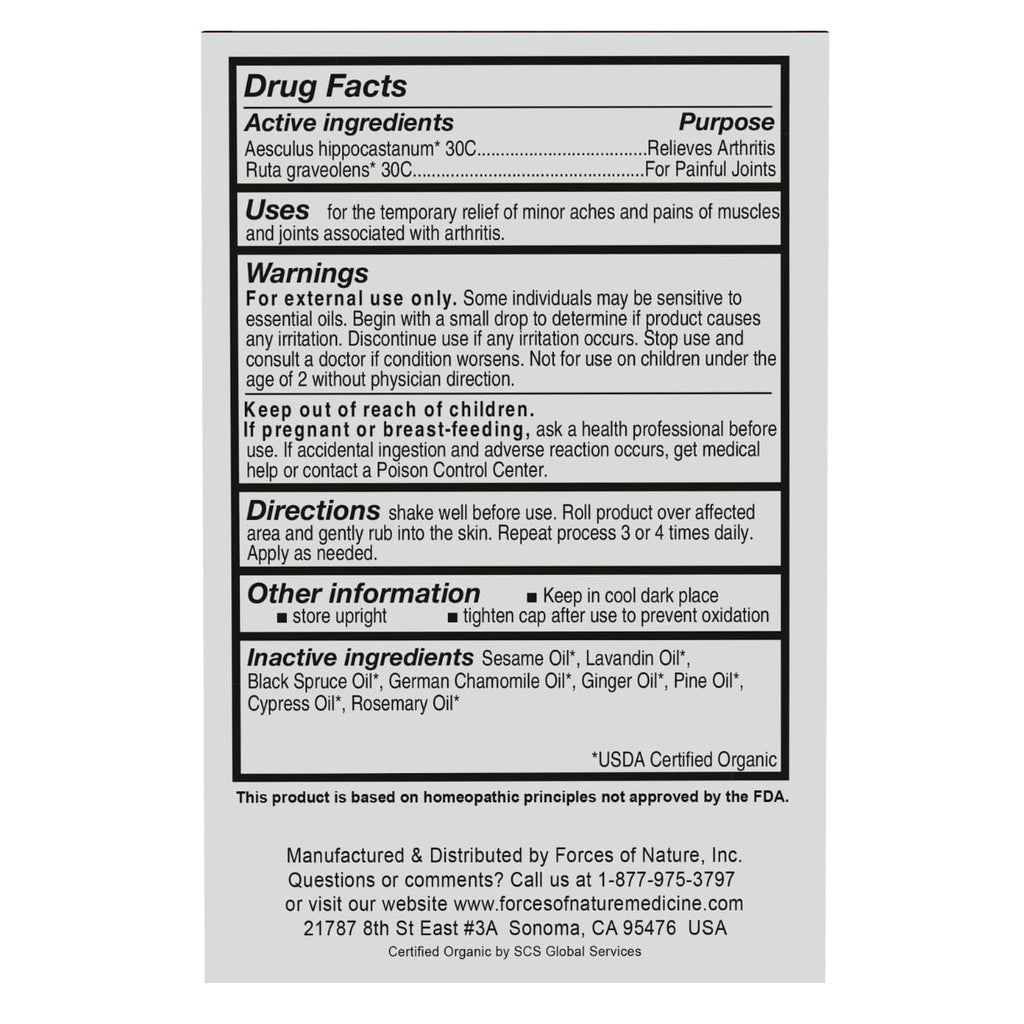 Forces of Nature -Natural, Organic Joint Pain Relief (4ml) Non GMO, No Harmful Chemicals -Alleviate Stiffness, Inflammation from Arthritis, Rheumatoid and Osteoarthritis, Increase Circulation Forces of Nature Au supplements