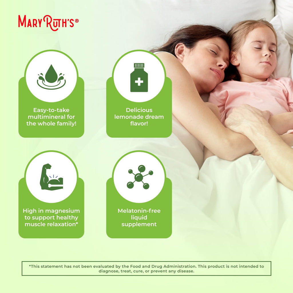 MaryRuth Organics Extra Strength Nighttime Liquid Multimineral | Sugar Free | Calm Magnesium Citrate | NO Melatonin | Calcium Magnesium Zinc | Muscle Relaxation | Lemonade Flavor | Vegan | 32 Serving MARYRUTH'S Au supplements