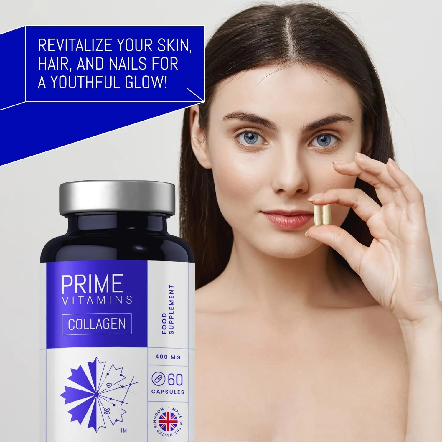 Marine Collagen 400mg | Hydrolysed Collagen Supplements for Women & Men PRIME VITAMINS Au supplements