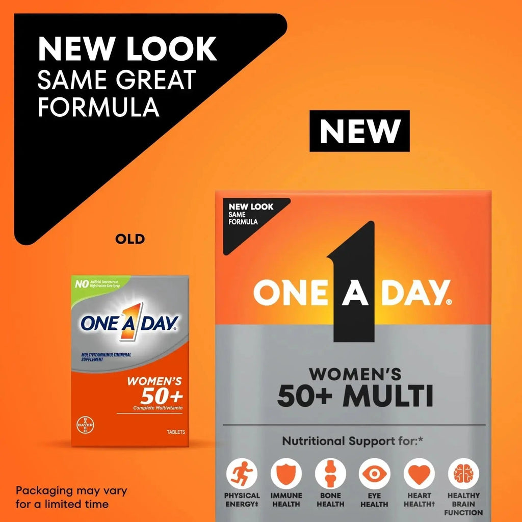 One A Day Multivitamin for Women 50 and Over Tablets, Womens Multivitamin 50 plus with Vitamins D, C, E, Zinc & Biotin, Daily Vitamins for Woman 50+, 65 Ct ONE A DAY Au supplements