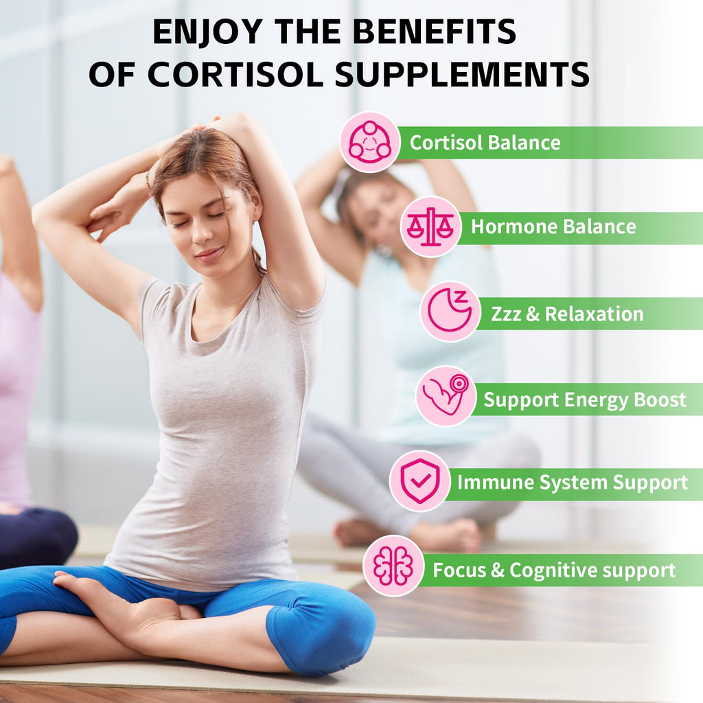 YXSW Cortisol Supplements Gummies for Women Sugar-Free Cortisol Gummies with Magnesium Glycinate Ashwagandha Rhodiola Rose for Relaxation, Focus, Zzz Support, Raspberry Flavor, 60 Count YXSW Au supplements