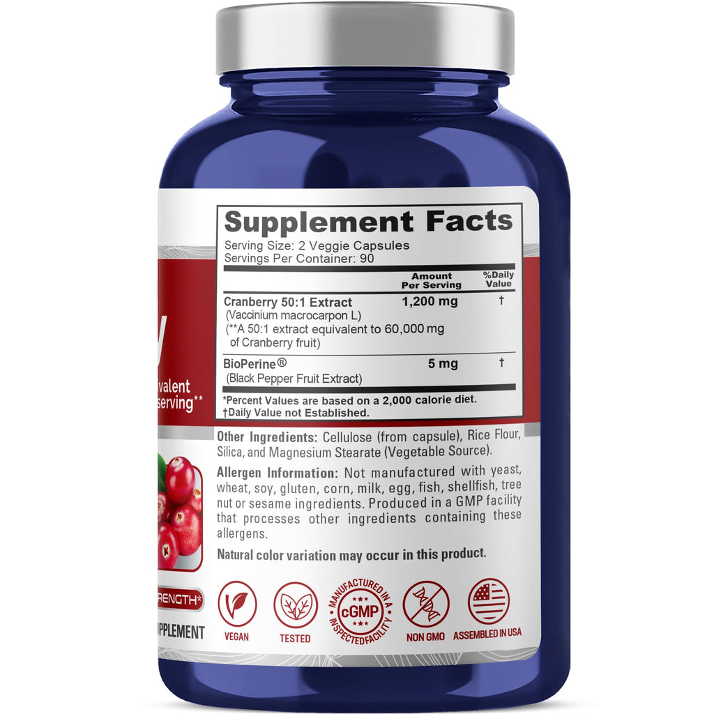 NusaPure Cranberry 60,000 mg 180 Veg Caps (Bioperine, Non-GMO, Vegan) NusaPure Au supplements