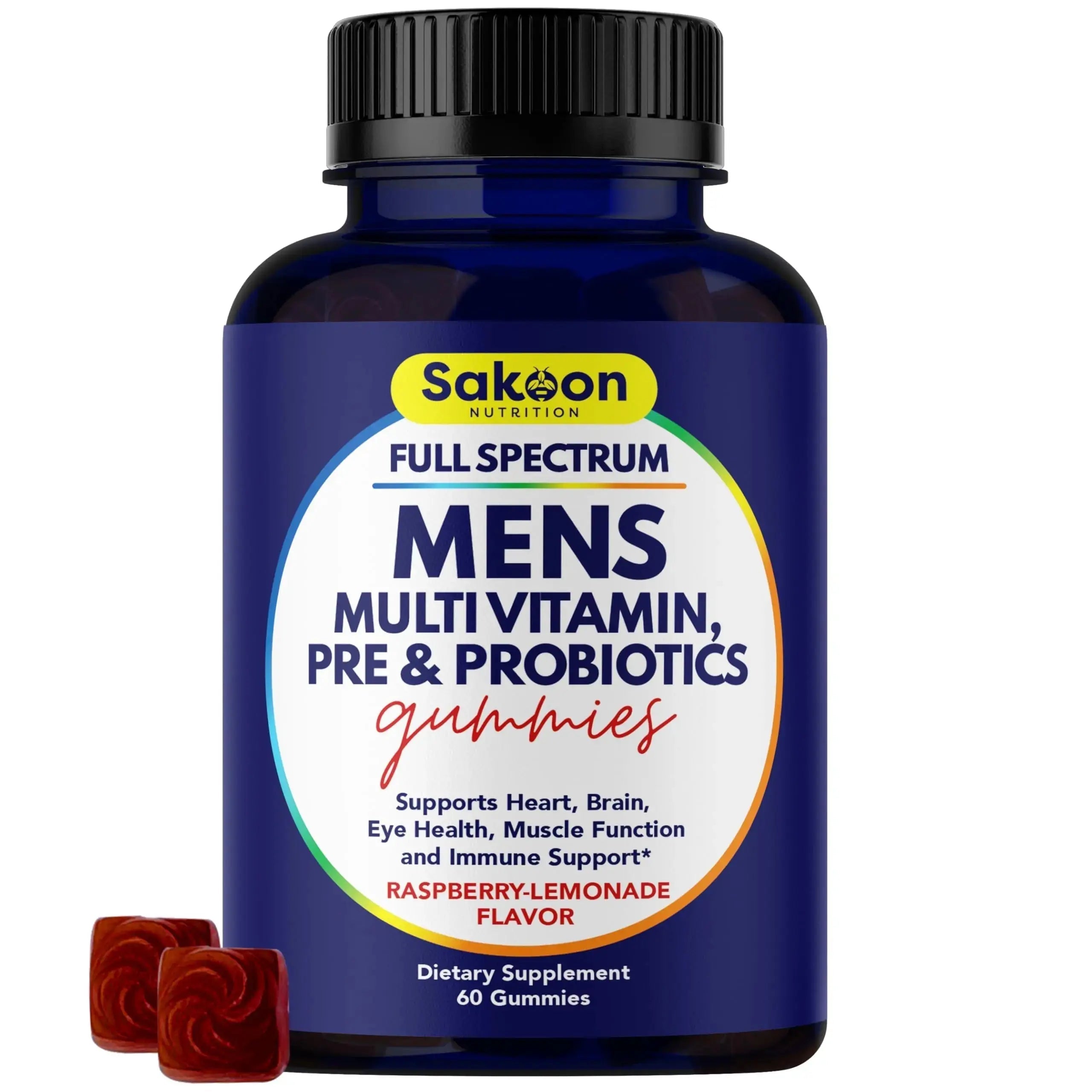 Sakoon nutrition Men's Multivitamin Gummies with Probiotics and Prebiotics, Adult Multivitamin A, C, D, E, B & More Sakoon nutrition Au supplements
