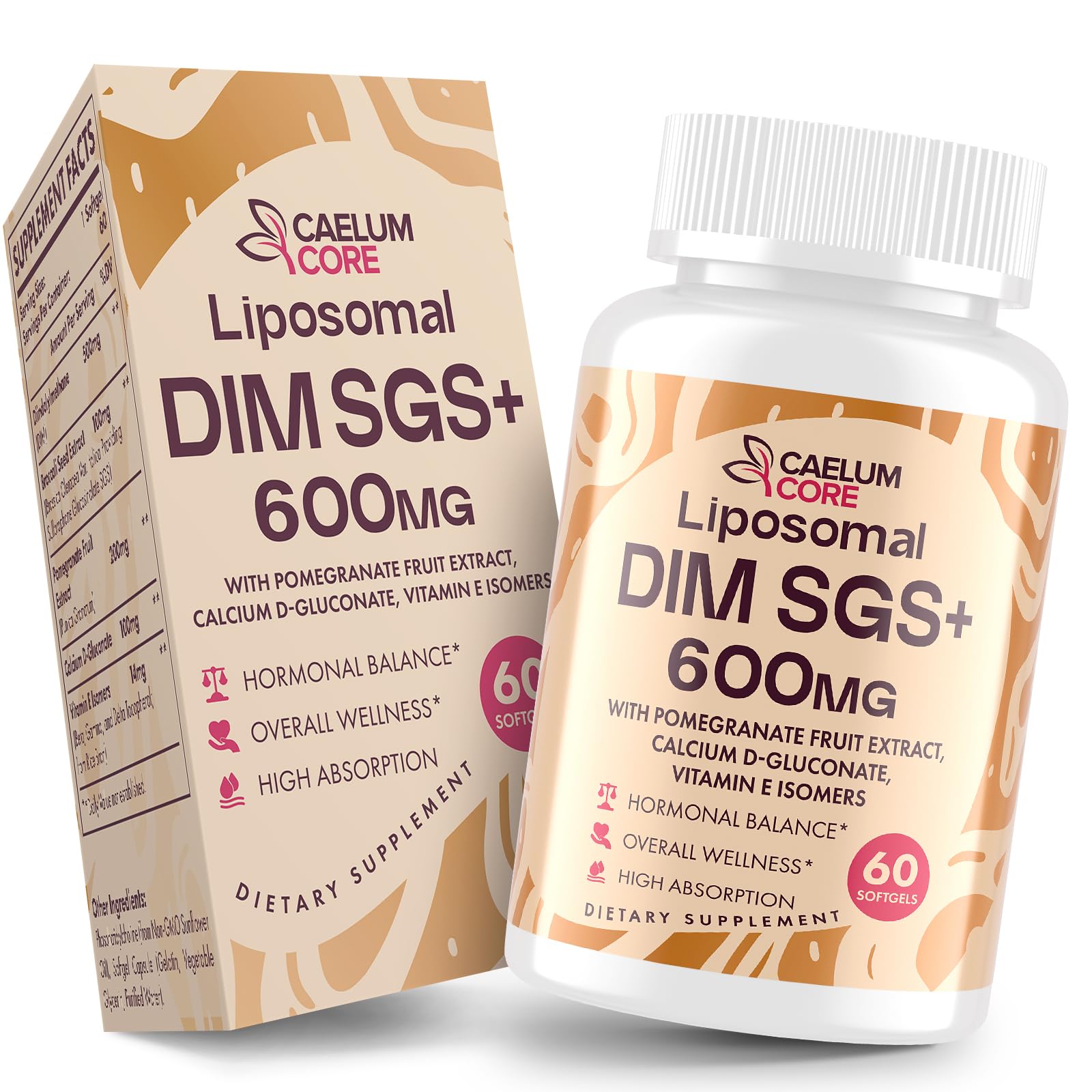 CEALMU CORE Liposomal DIM SGS Supplement - Estrogen Supplements for Women & Men Contains Sulforaphane Glucosinolate, Vitamin E, Pomegranate Fruit - Support Detox and Antioxidant (1 Pack) CEALMU CORE Au supplements