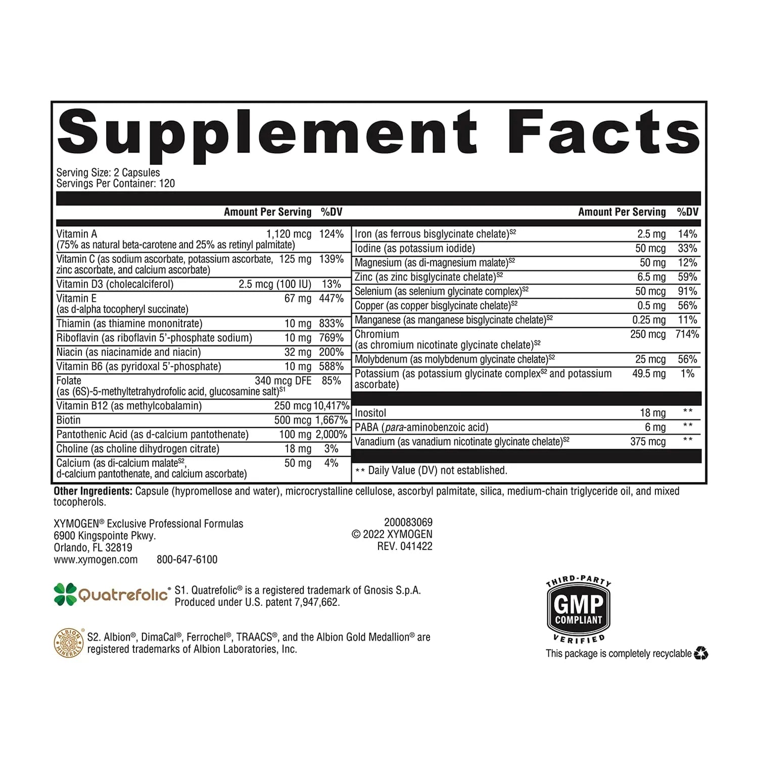 XYMOGEN ActivNutrients with Iron and Copper - Multivitamin Multimineral for Wellness, Immune, Energy and Mood Support XYMOGEN Au supplements