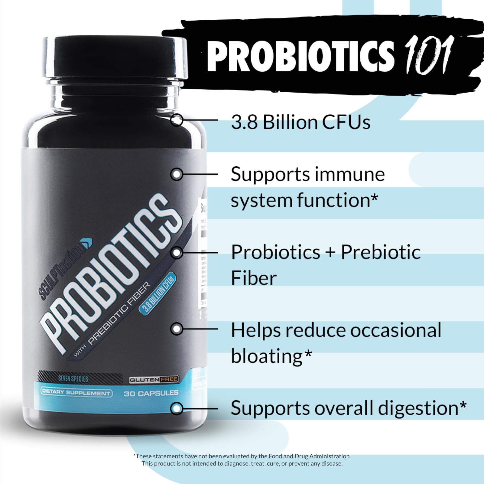 Sculpt Nation by V Shred Premium Probiotics - Digestive & Gut Health Support - Helps with Occasional Constipation, Gas and Bloating - 30-Day Supply Sculpt Nation Au supplements