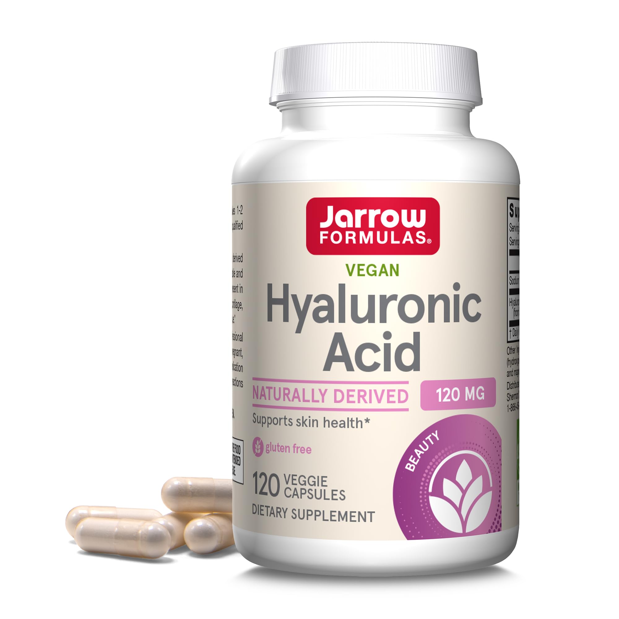 Jarrow Formulas® Hyaluronic Acid 120 mg, Dietary Supplement, Skin Health Support, 120 Veggie Capsules, Up to 60 Day Supply Jarrow Formulas Au supplements