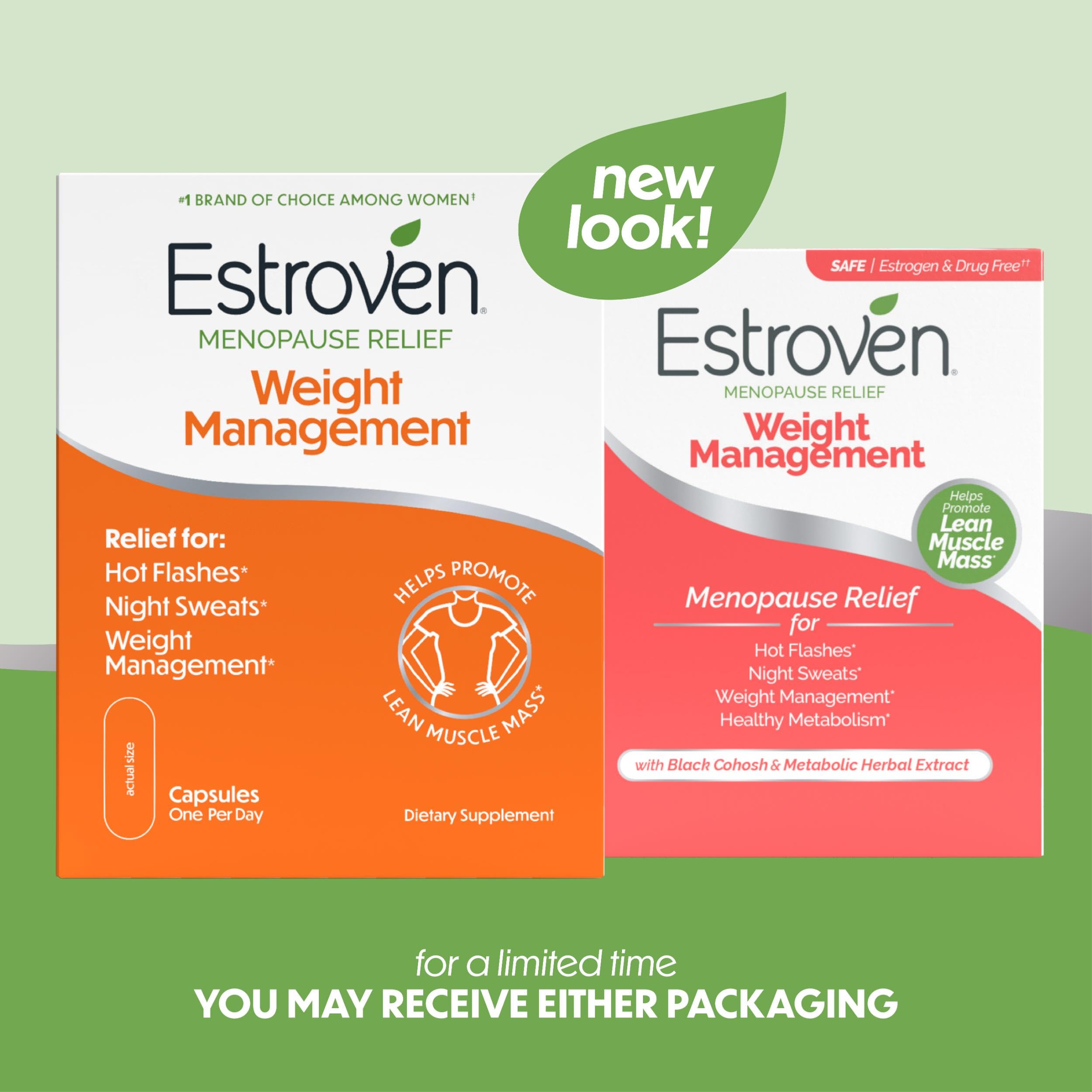 Estroven Weight Management for Menopause Relief - 30 Ct. - Clinically Proven Ingredients Help Manage Weight, Provide Night Sweats & Hot Flash Relief* Drug-Free & Gluten-Free Caplets Estroven Au supplements