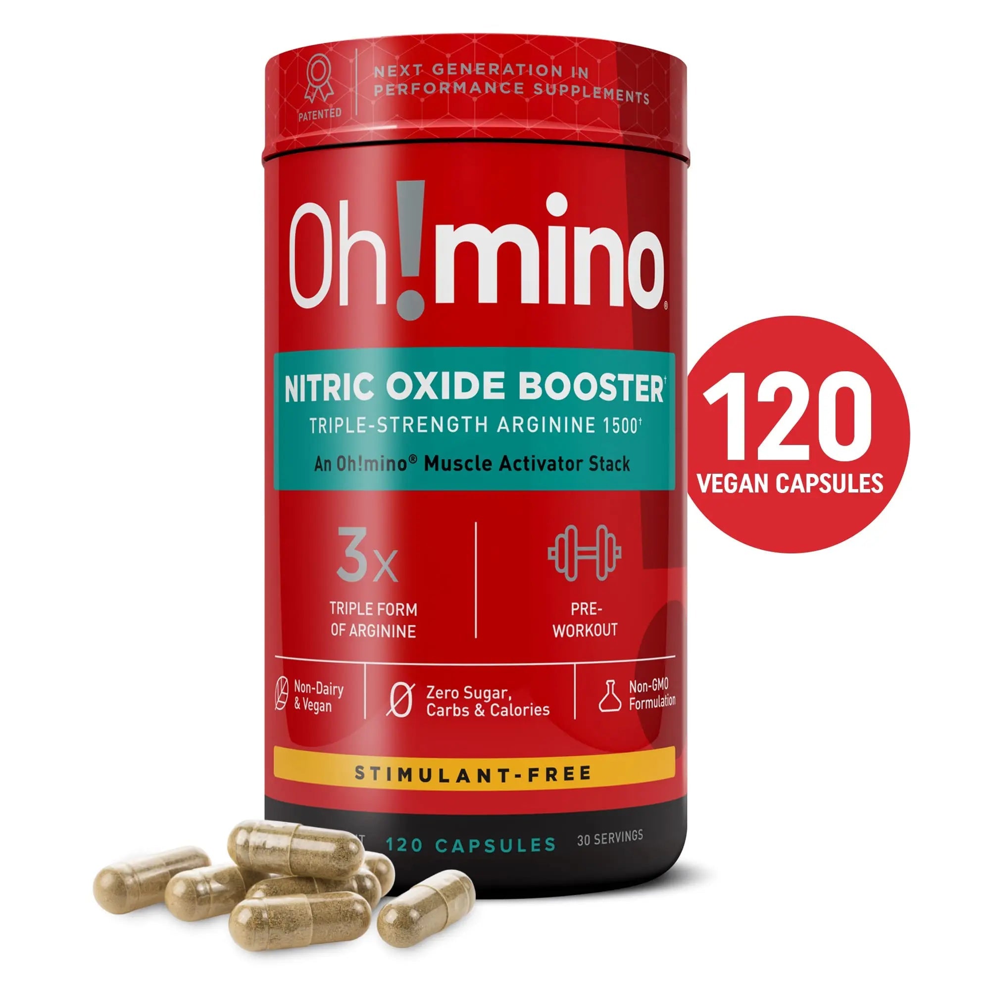 Oh!mino Nitric Oxide Supplement Activator Booster, Triple Strength L-Arginine for Energy Oh!mino Au supplements