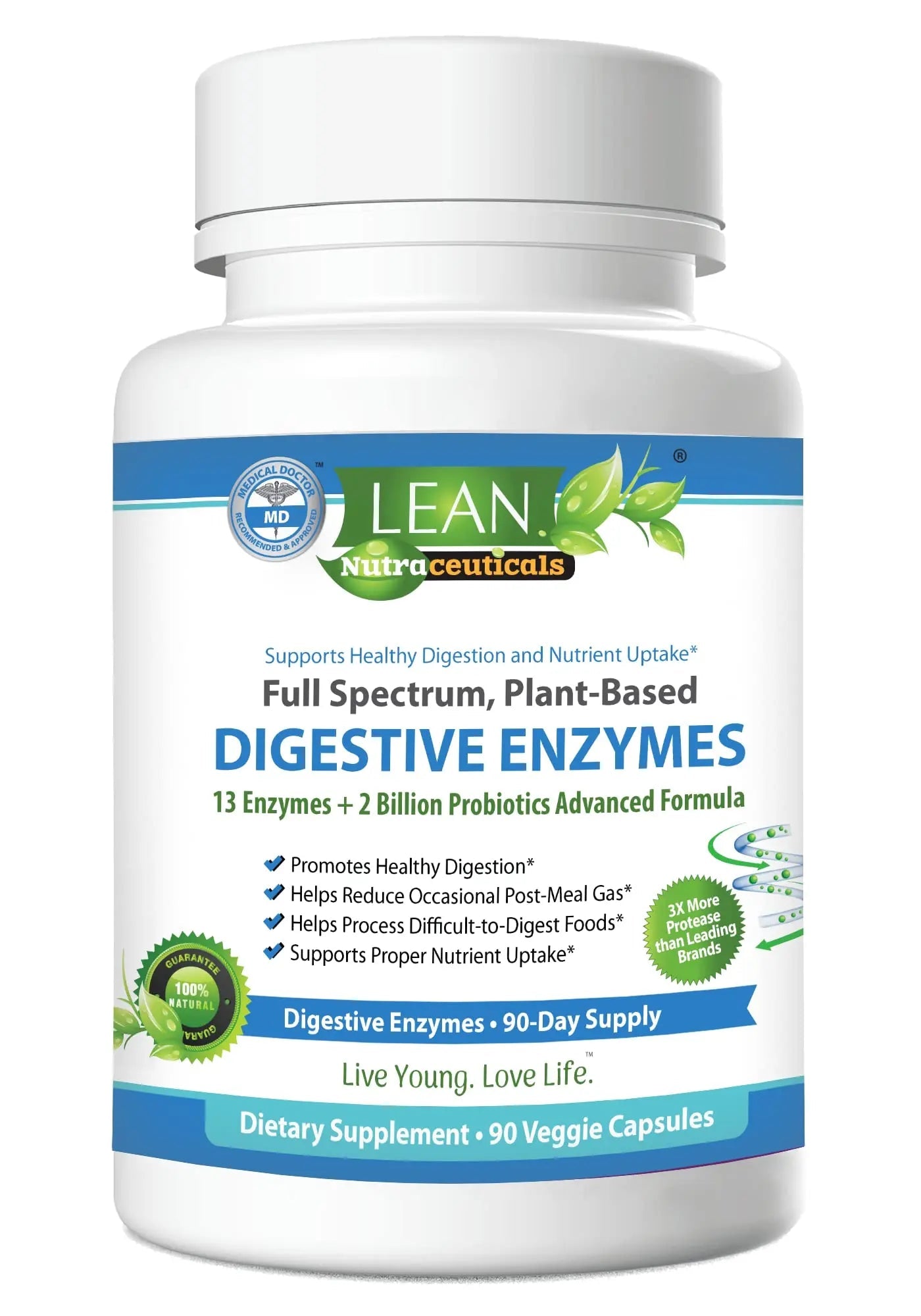 Digestive Enzymes with Probiotics, 90 Day Gut Health Supplement, 90 Cap LEAN Nutraceuticals Au supplements