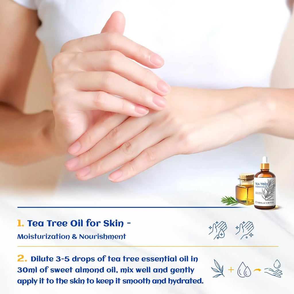 HIQILI Tea Tree Essential Oil (100 ML), 100% Pure for Toenail Fungus, Hair Damage HIQILI Au supplements