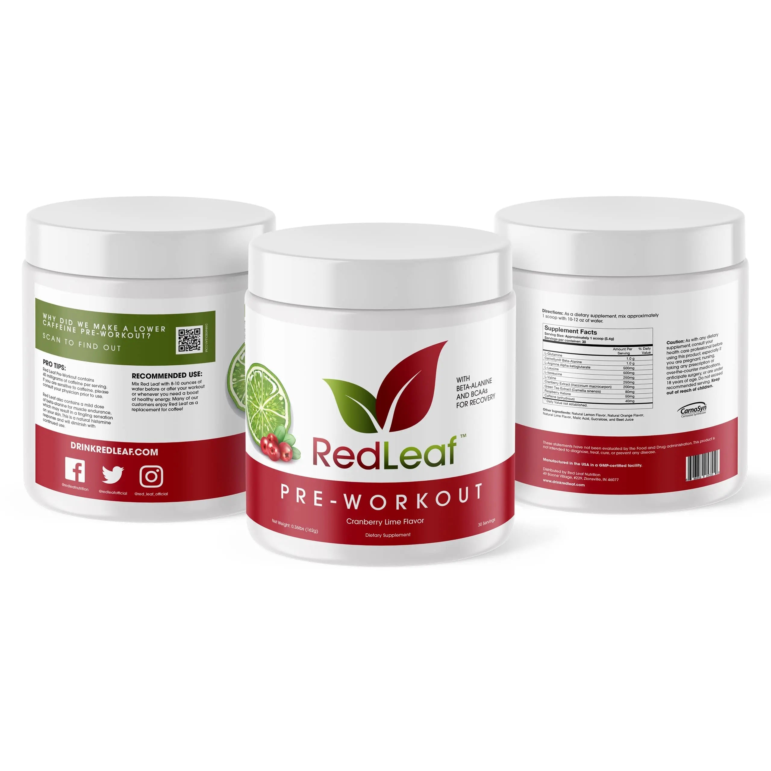Red Leaf Pre Workout Energizer Powder, BCAA's, Beta-Alanine, Amino Acids and Green Tea Red Leaf Au supplements