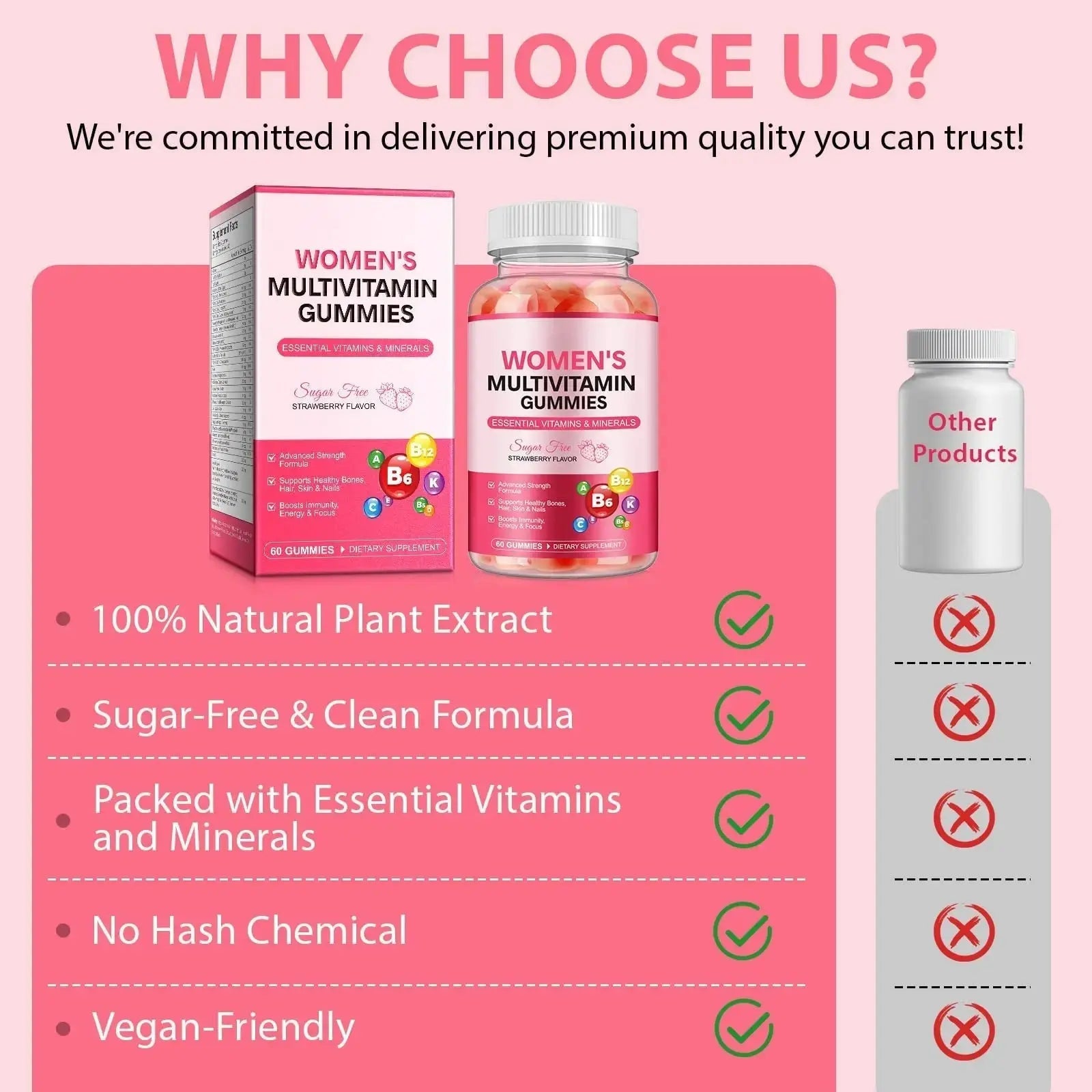 Women's Multivitamin Gummy, Vitamins A, C, D, E, K, B6, and B12 Womens Daily Multivitamin Gummy for Hair,Skin & Nails, Immune Energy Frovetani Au supplements