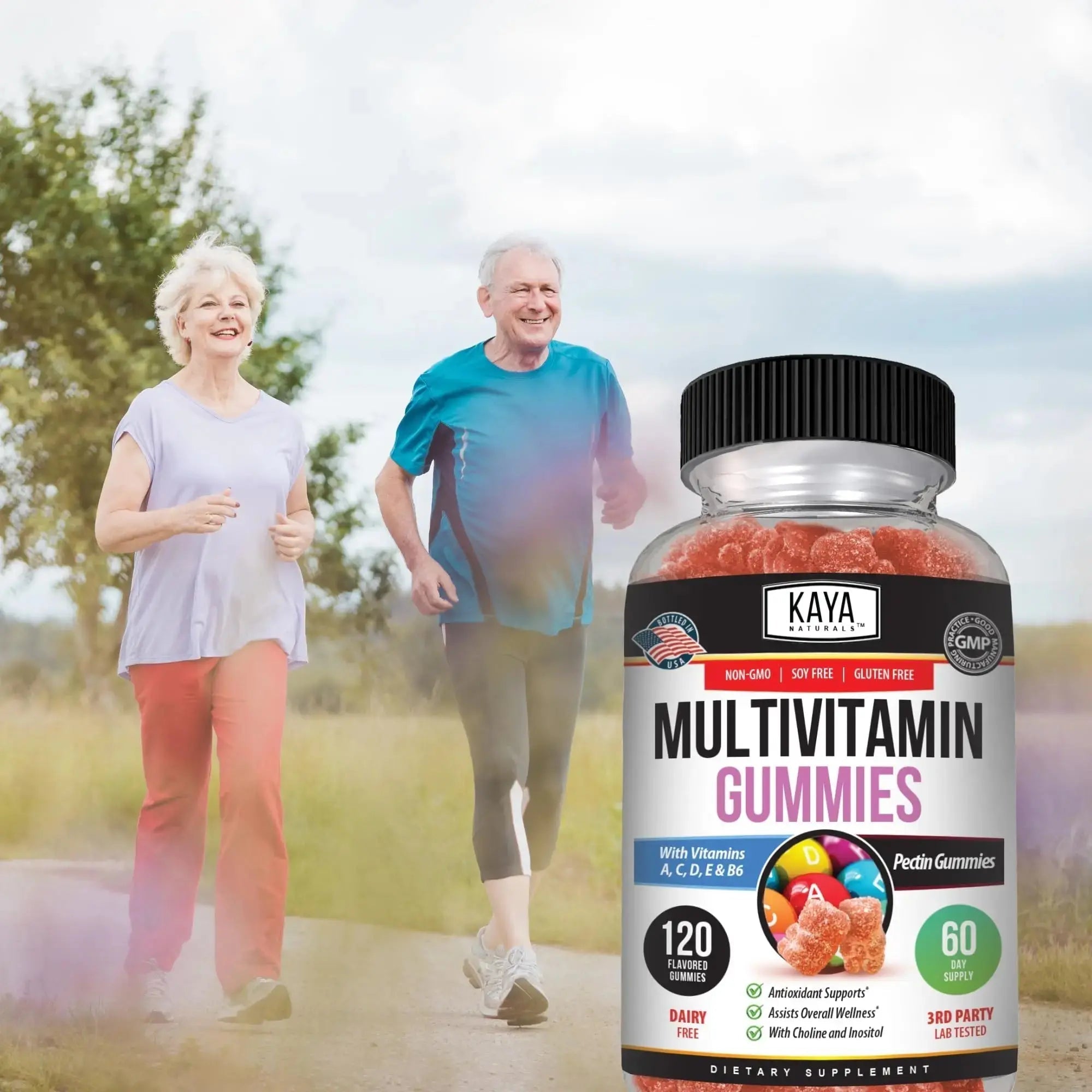 Kaya Naturals Adult Multi Vitamin Gummy, 120 Count, Biotin, Vitamin A, B-12, C & E, Including Zinc, Folic Acid, Strawberry Flavor (120 Gummies) Kaya Naturals Au supplements