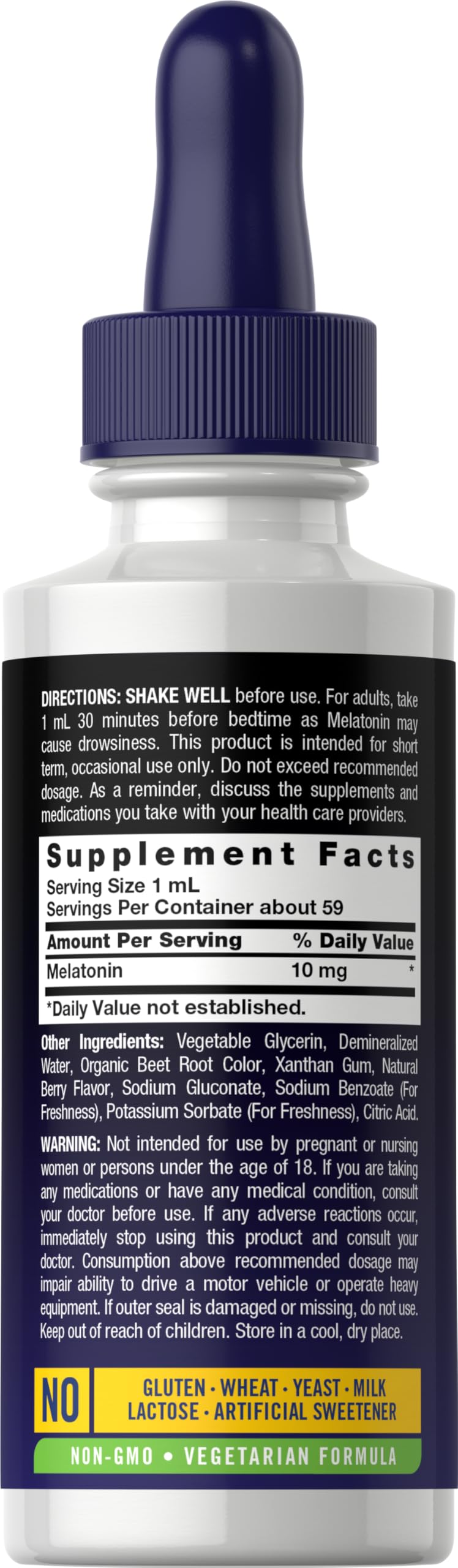 Carlyle Melatonin 10mg | 2 fl oz Liquid Drops | Berry Flavor | for Adults | Non-GMO, Vegetarian Supplement