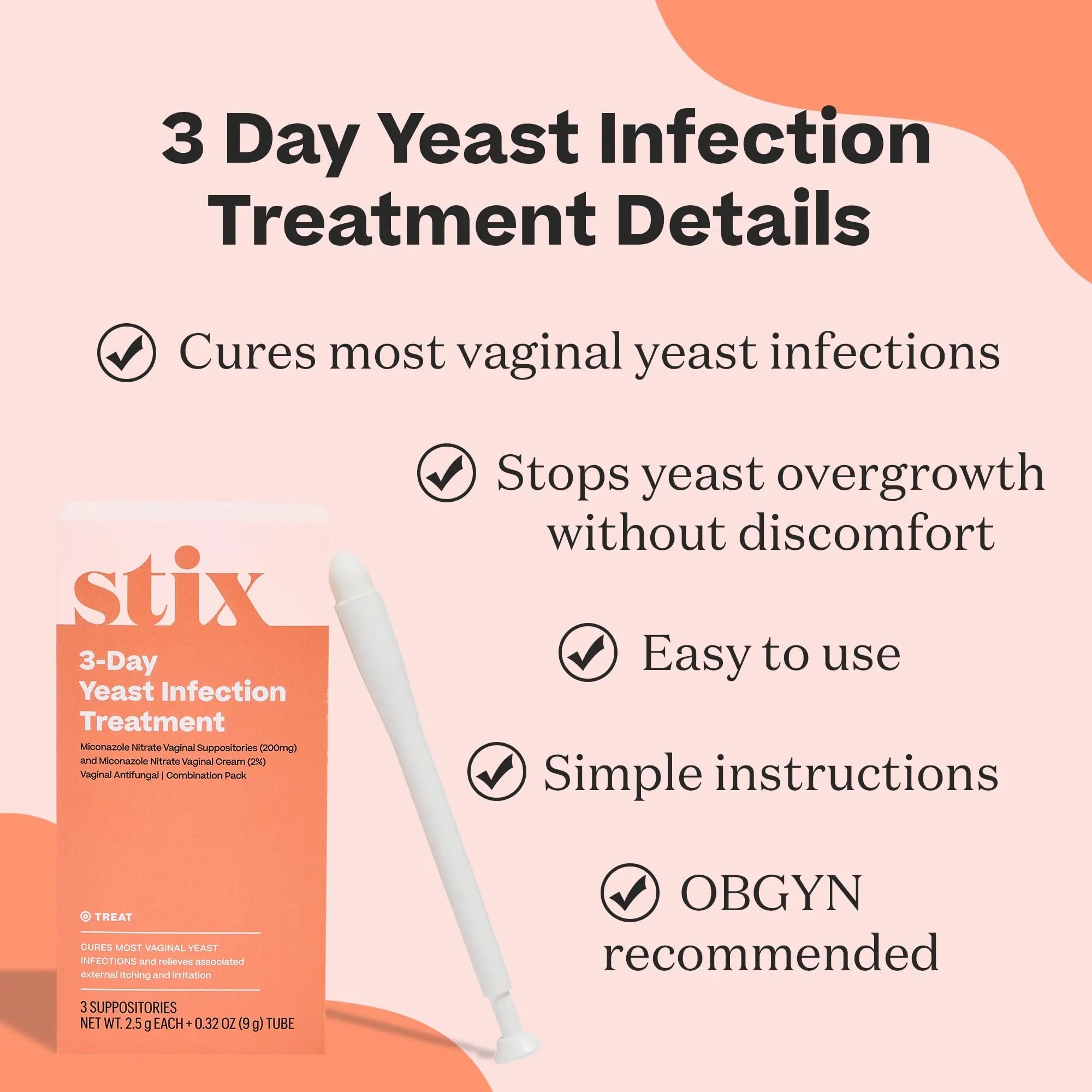 Stix 3-Day Yeast Infection Treatment for Women - Relieves External Itching & Irritation Get Stix Au supplements