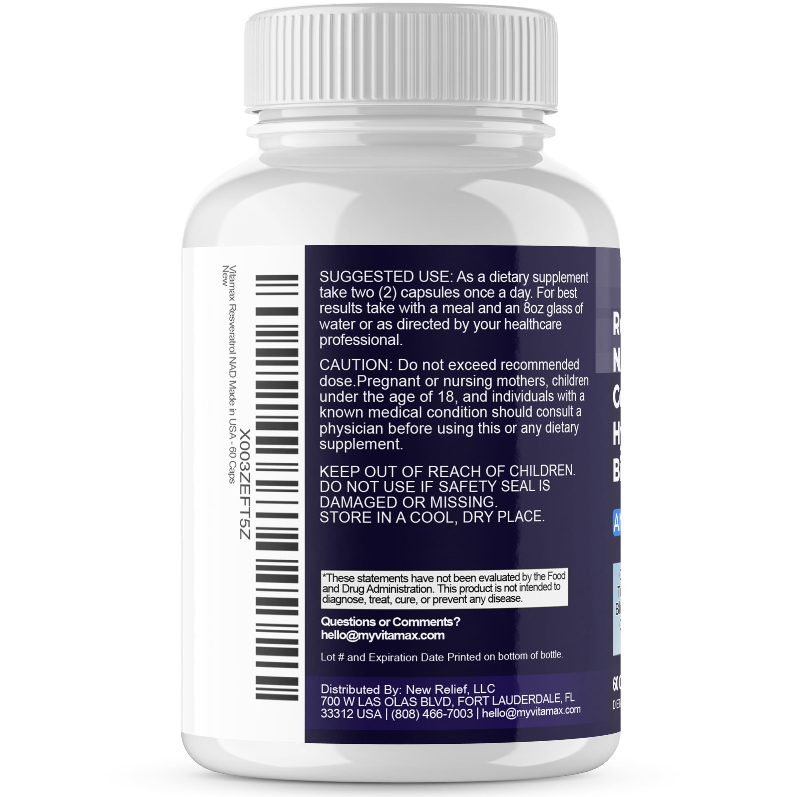 Resveratrol NAD+ Berberine Hyaluronic Acid - Biotin Grape & Blueberry + NAC - Collagen Peptides - Hair, Nail, Skin & Joint Supplement - 21-in-1 Women and Men