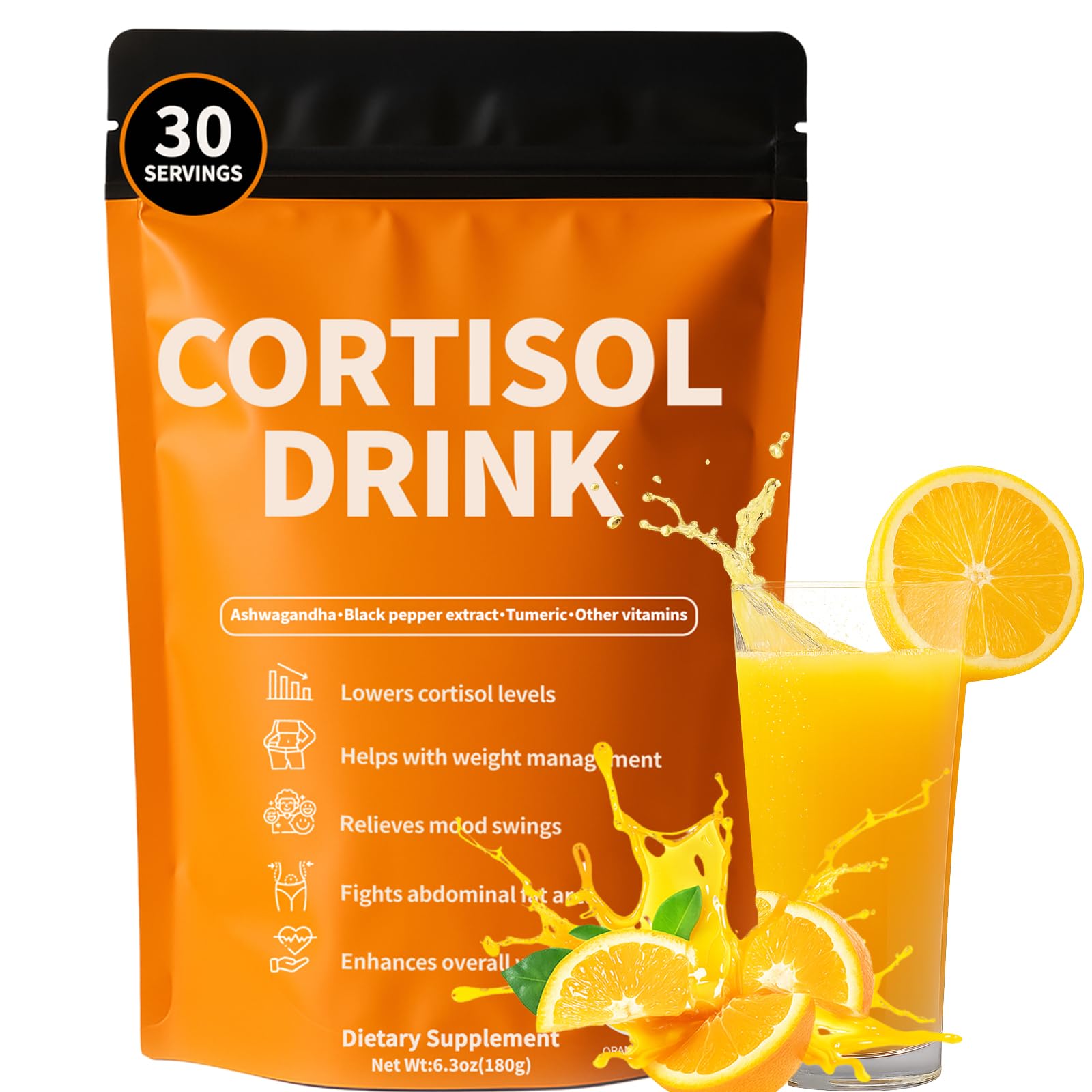 Rulinal Cortisol Drink Powder | Cortisol Supplements for Women | Ashwagandha, L-Theanine, Turmeric Root, Black Pepper Extract for Relax & Focus, Healthy Cortisol Levels, Mental Clarity, Vegan, 6.3oz Rulinal Au supplements