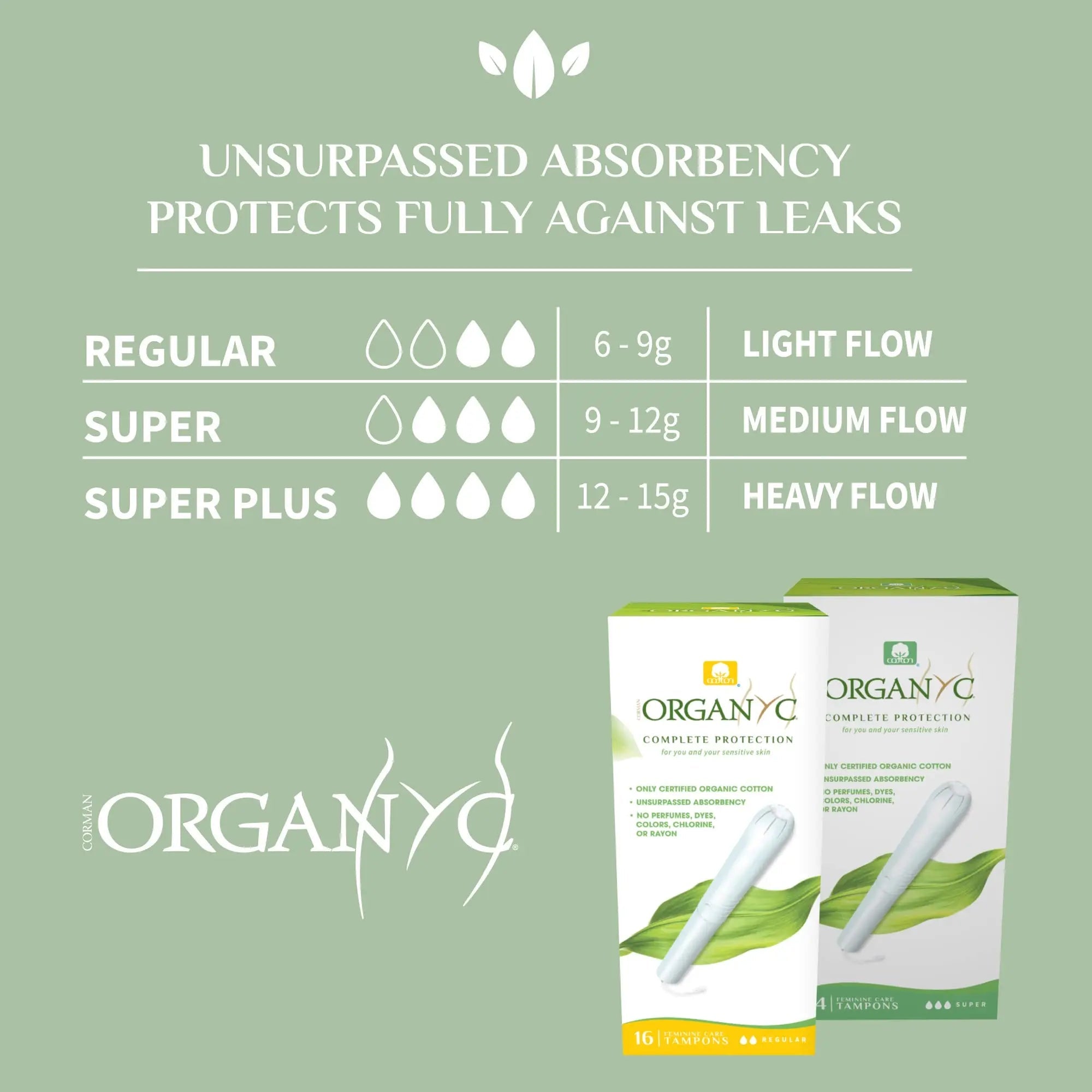 Organyc 100% Certified Organic Cotton Tampons - Cardboard Applicator, Free from Chlorine, Perfumes Organyc Au supplements