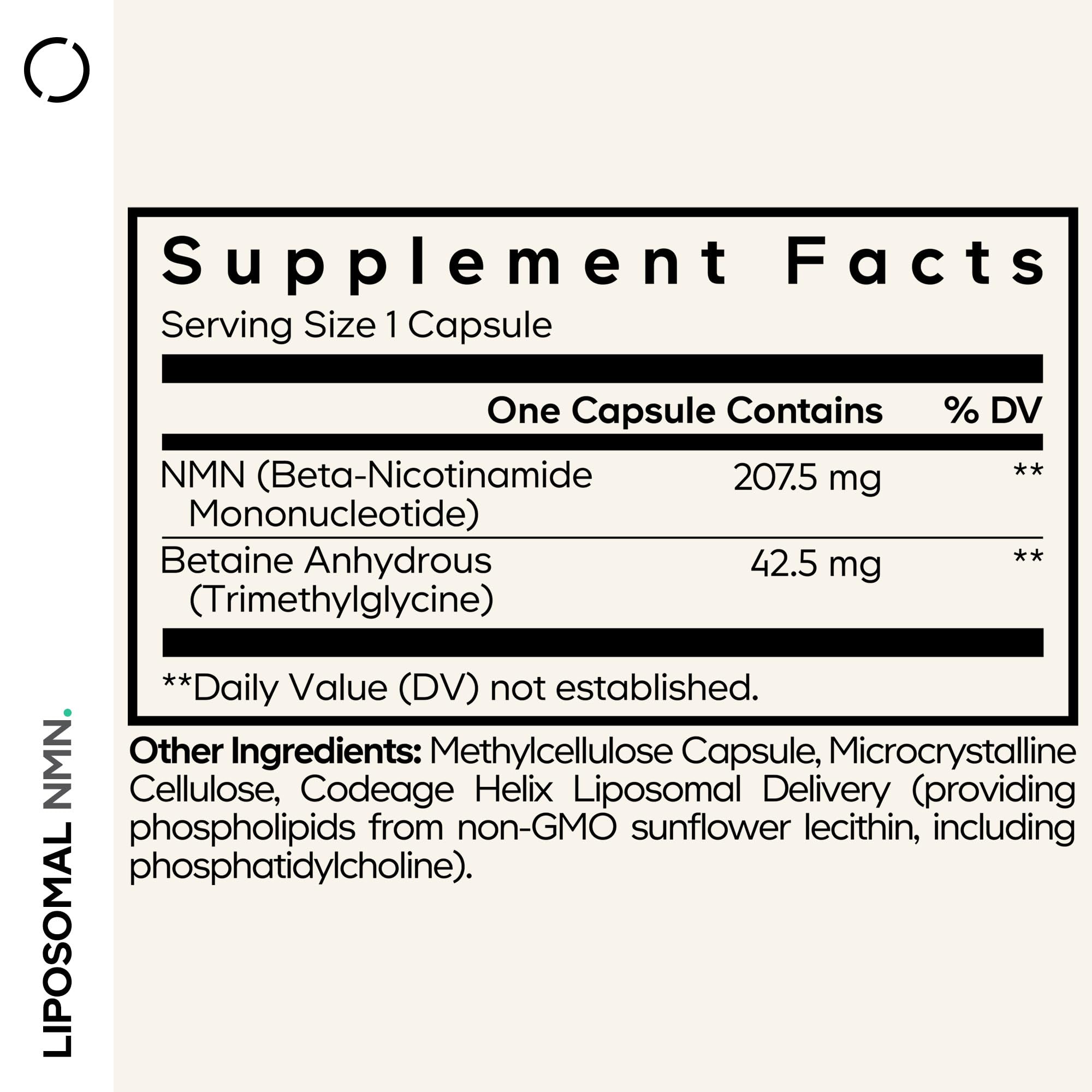 Codeage Liposomal NMN & TMG Supplement - Nicotinamide Mononucleotide NAD+ Precursor, Betaine Anhydrous Trimethylglycine TMG - Non-GMO - 30 Capsules Codeage Au supplements