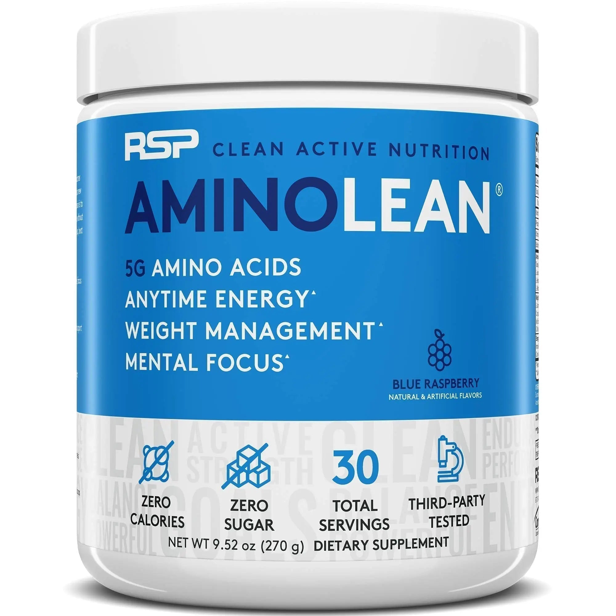 RSP NUTRITION AminoLean Pre Workout Energy (Blue Raspberry 30 Servings) with TrueFit RSP NUTRITION Au supplements
