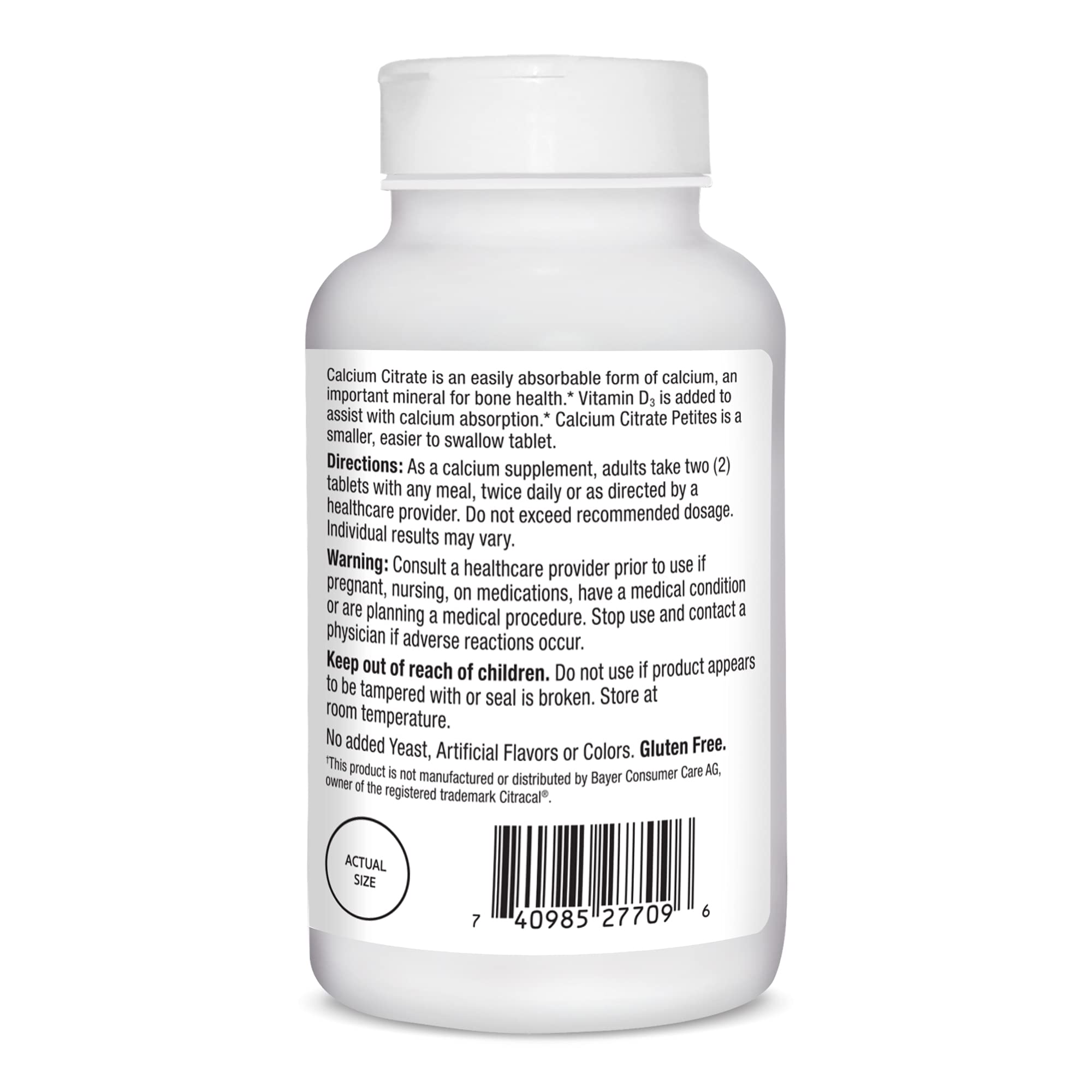 21st Century Calcium Citrate + D3 Petites Coated Tablets 200 ea