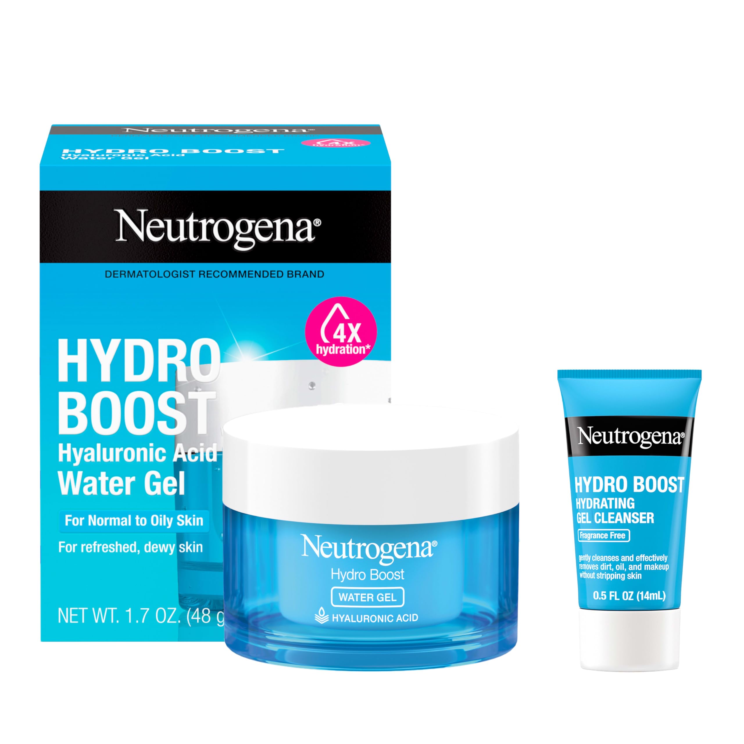 Neutrogena Hydro Boost Water Gel, Hyaluronic Acid Facial Moisturizer for Normal to Oily Skin, Hydrating Face Moisturizer,