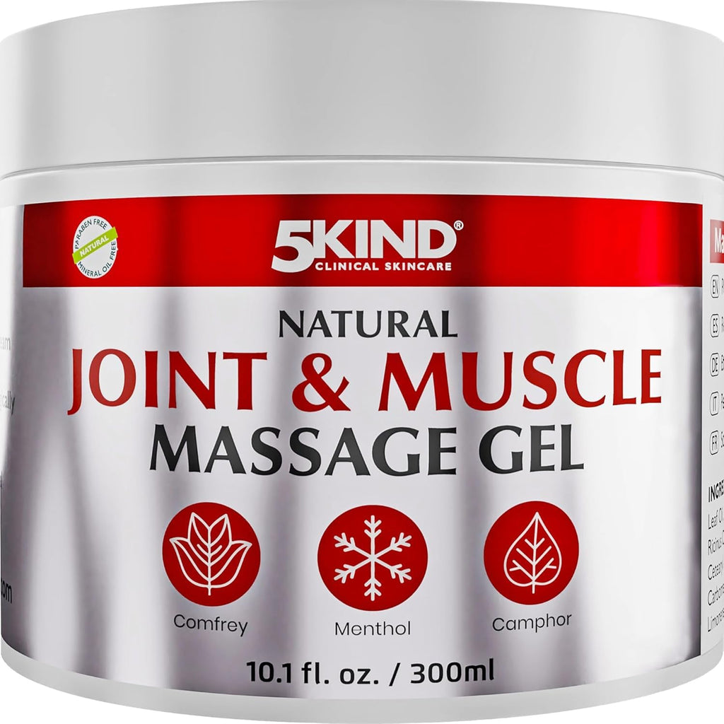 Natural Joint & Musccle Therapy Gel 10.1 Fl Oz- Calendula Cream with Camphor, Comfrey & Menthol - High Strength Revitalising Muscle Rub- Joint Gel for Muscles, Back, Knees, Neck & Shoulders 5Kind 5kind clinical skincare Au supplements