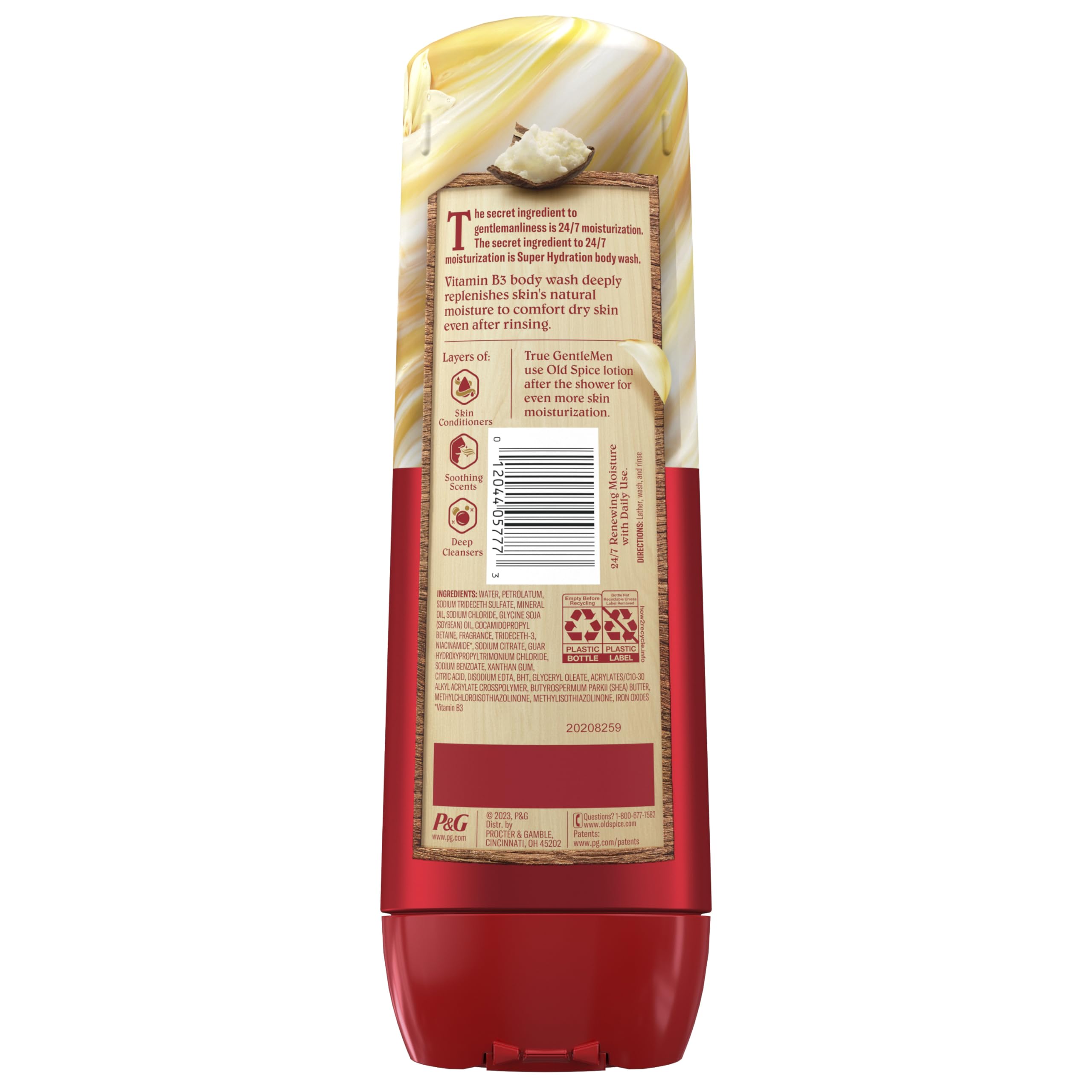 Old Spice Body Wash GentleMan’s Super Hydration for Men, 24/7 Renewing Moisture, Gentle on Skin with Skin Conditioners